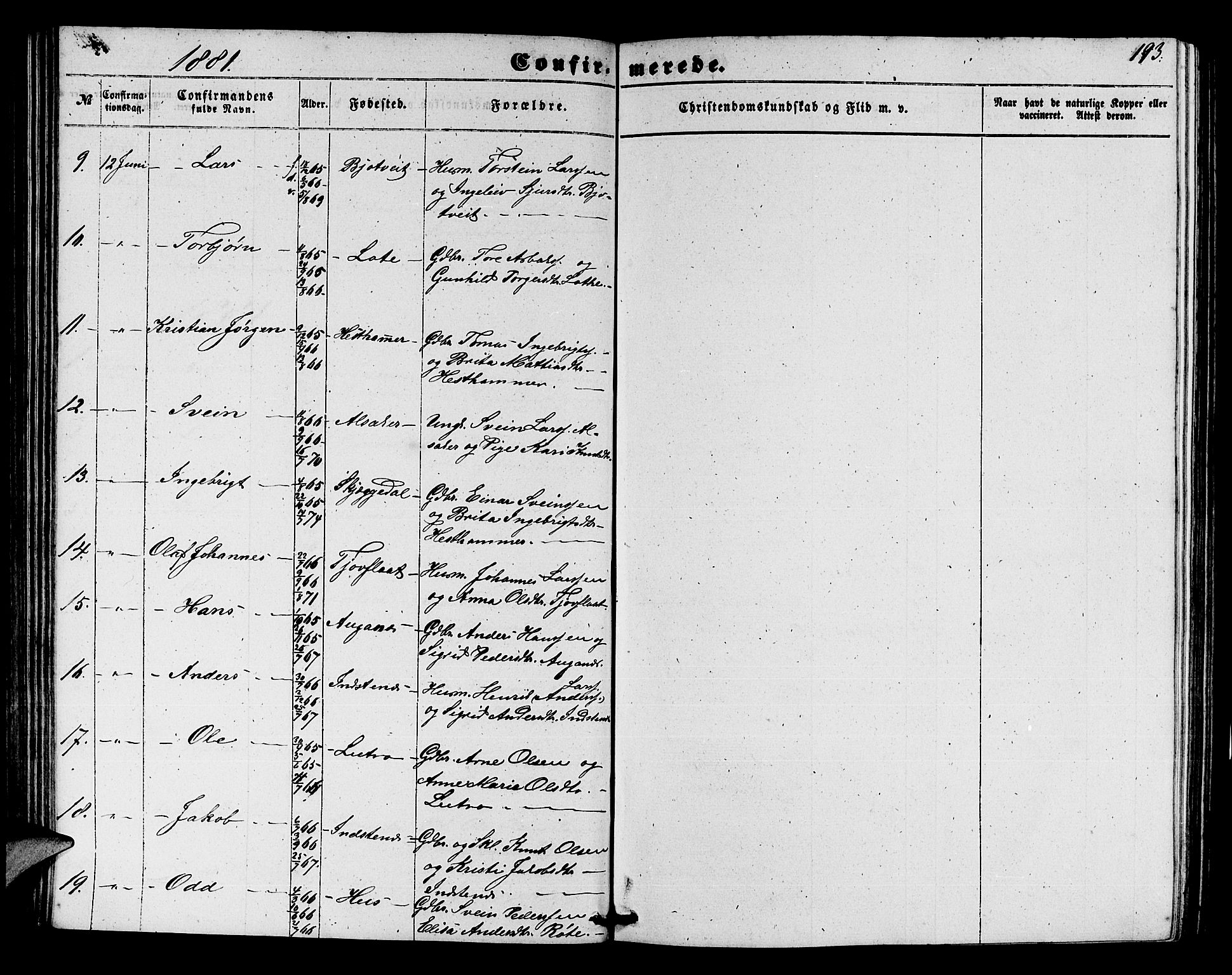 Ullensvang sokneprestembete, AV/SAB-A-78701/H/Hab: Parish register (copy) no. E 6, 1857-1886, p. 193