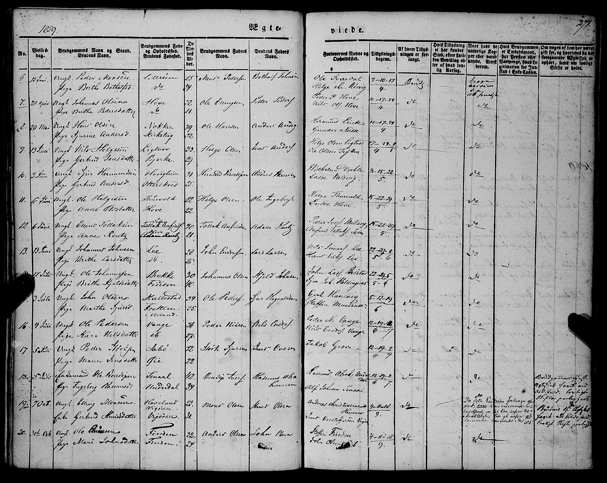 Vik sokneprestembete, SAB/A-81501: Parish register (official) no. A 8, 1846-1865, p. 271