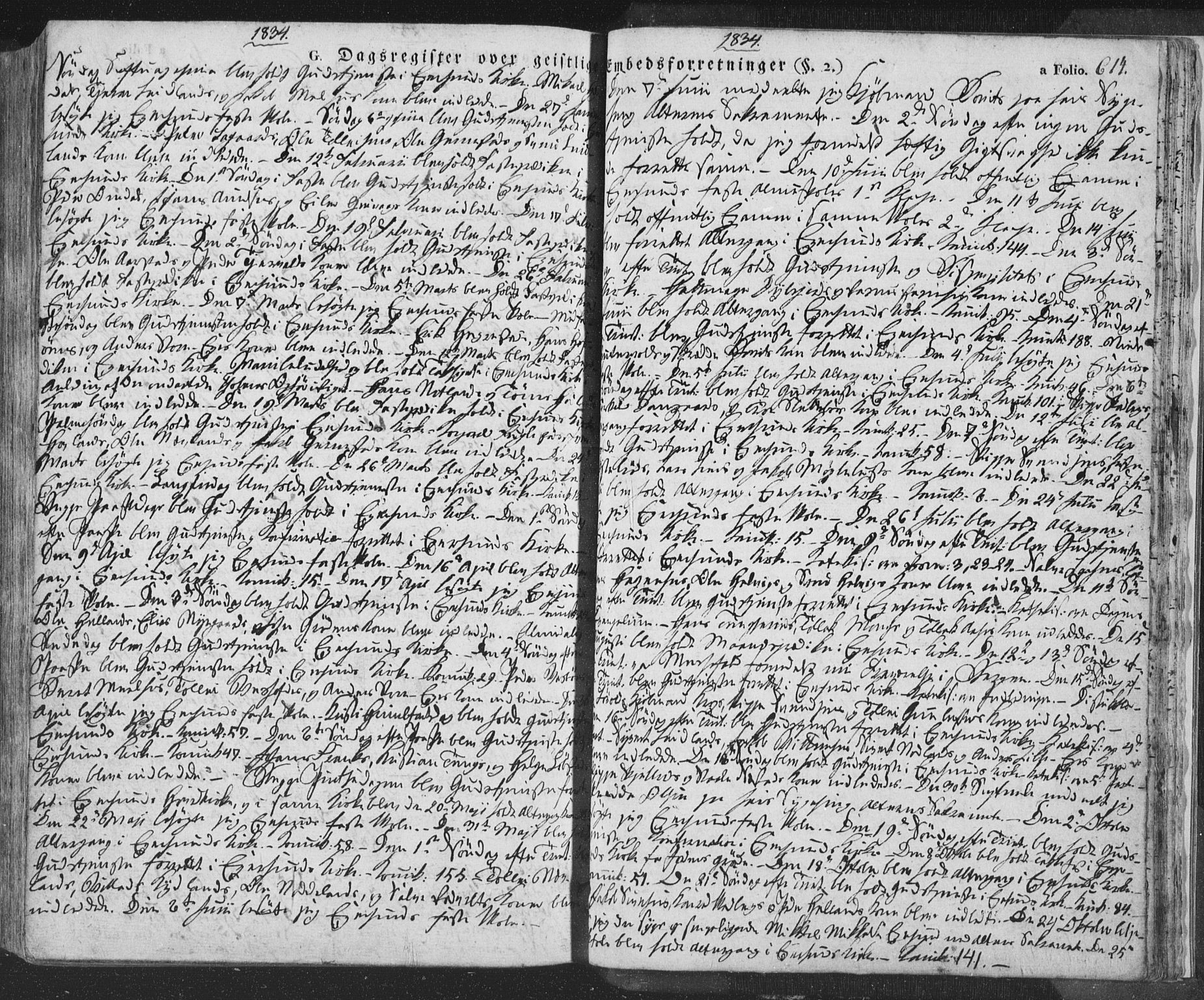 Eigersund sokneprestkontor, AV/SAST-A-101807/S08/L0009: Parish register (official) no. A 9, 1827-1850, p. 614