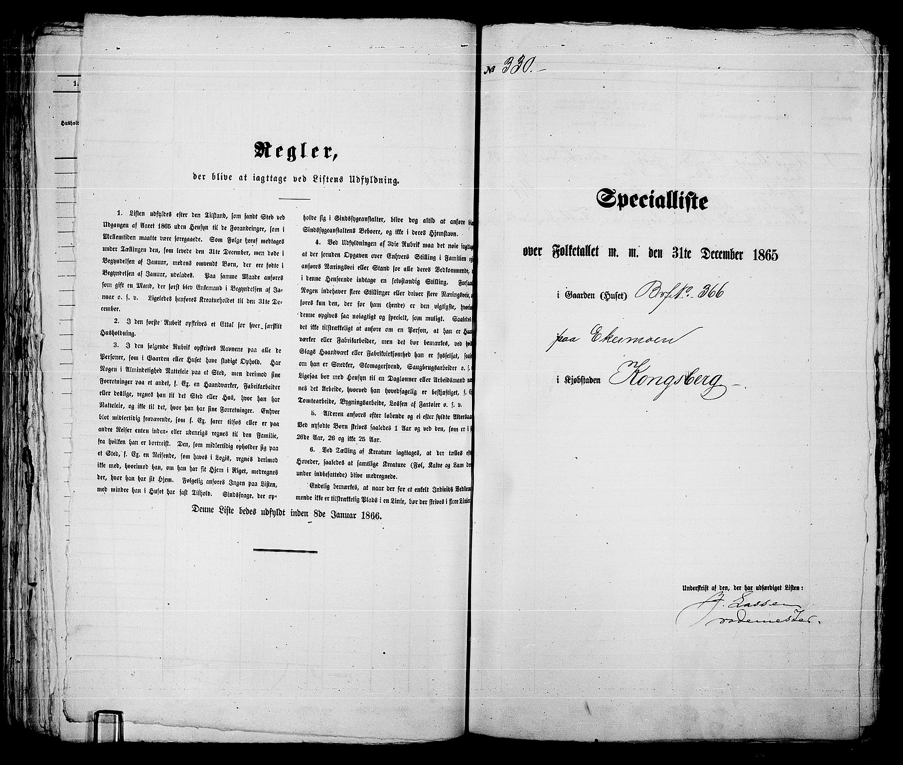 RA, 1865 census for Kongsberg/Kongsberg, 1865, p. 677