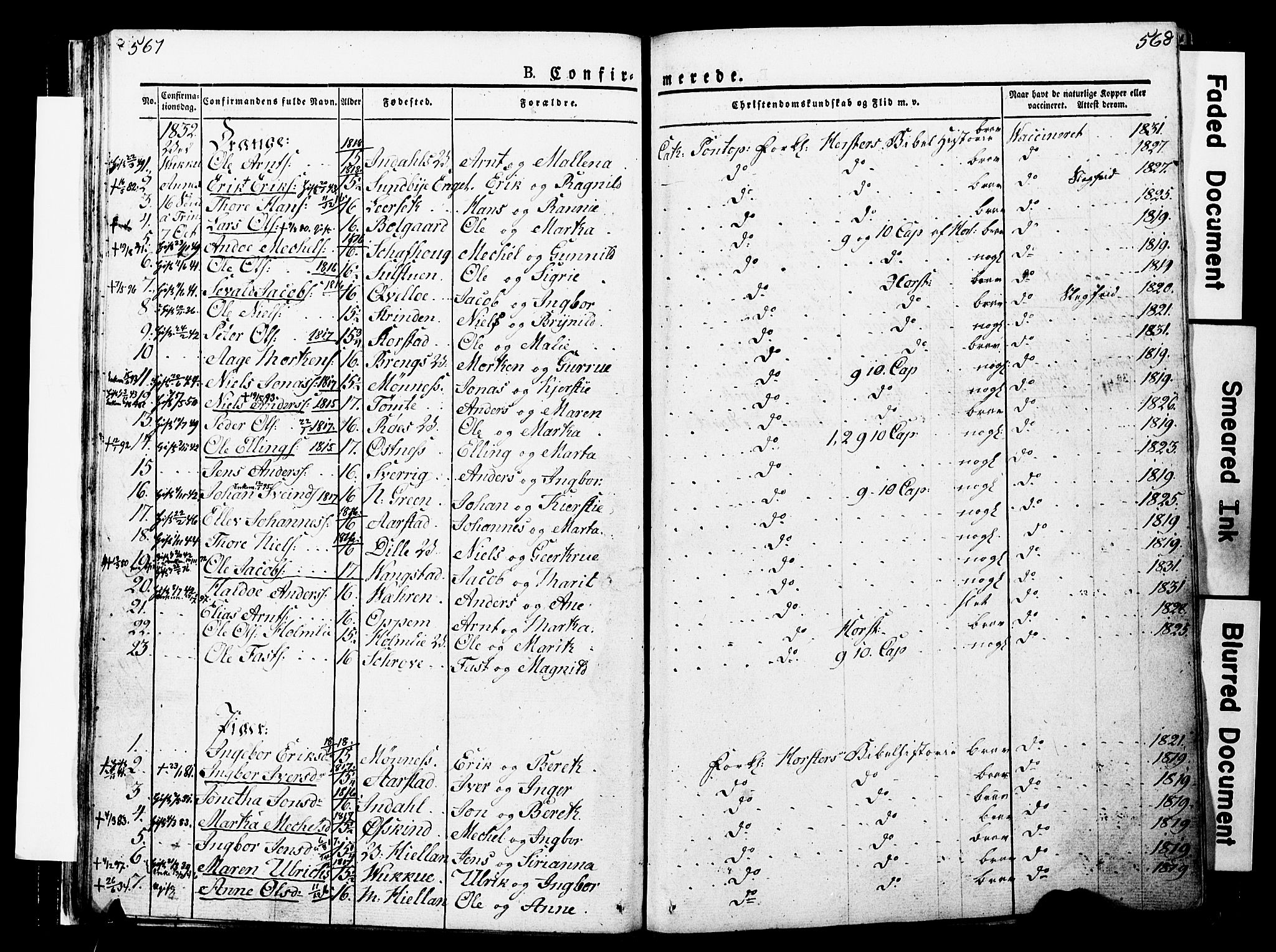 Ministerialprotokoller, klokkerbøker og fødselsregistre - Nord-Trøndelag, AV/SAT-A-1458/723/L0243: Parish register (official) no. 723A12, 1822-1851, p. 567-568