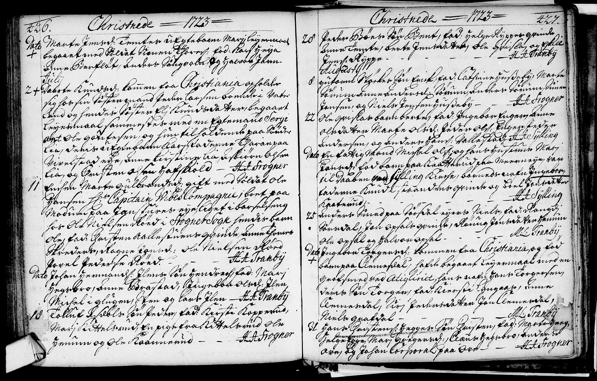 Lier kirkebøker, AV/SAKO-A-230/F/Fa/L0002: Parish register (official) no. I 2, 1701-1726, p. 426-427