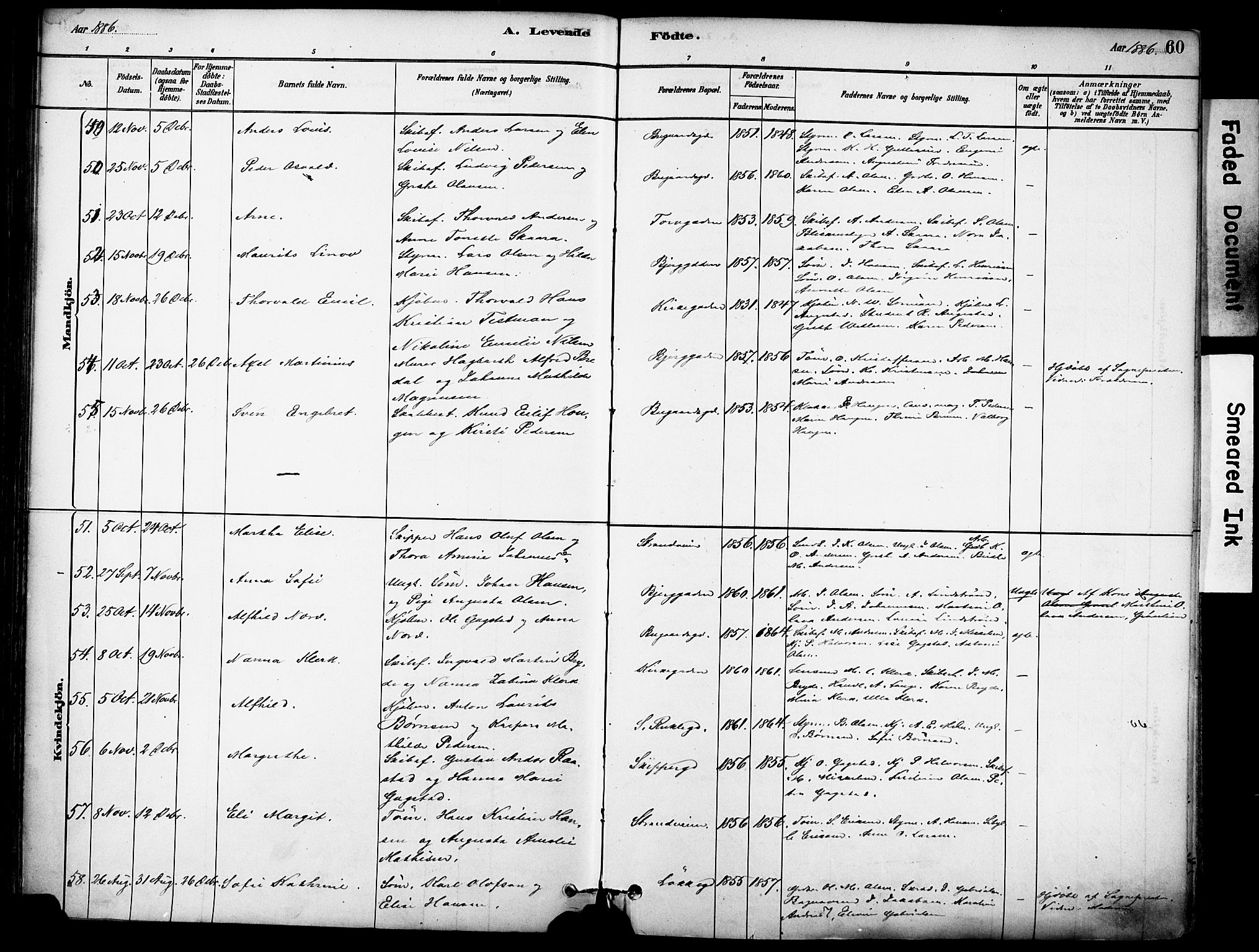 Sandefjord kirkebøker, AV/SAKO-A-315/F/Fa/L0002: Parish register (official) no. 2, 1880-1894, p. 60