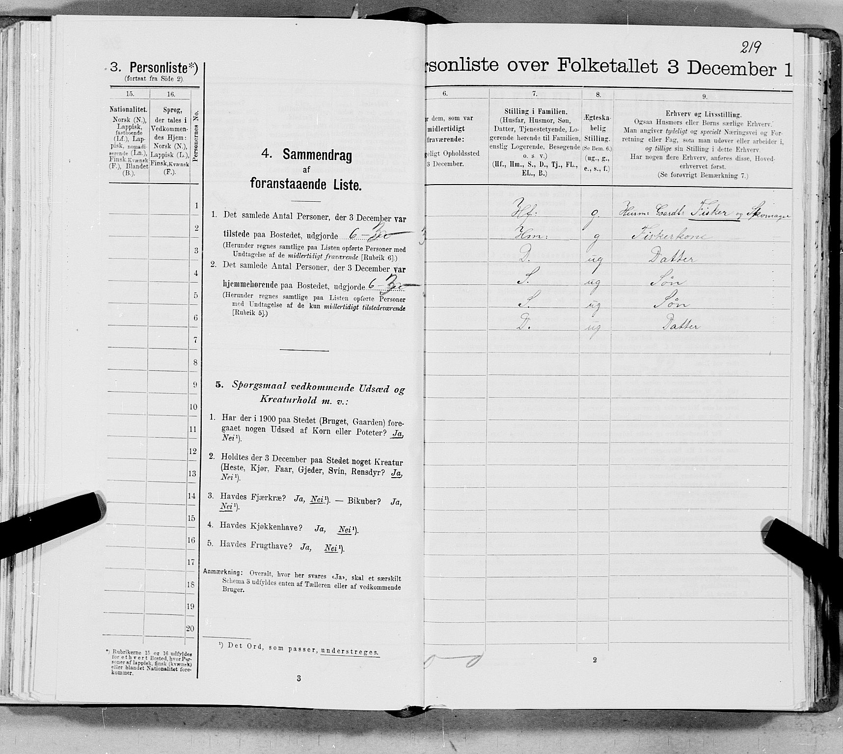 SAT, 1900 census for Gildeskål, 1900, p. 1728