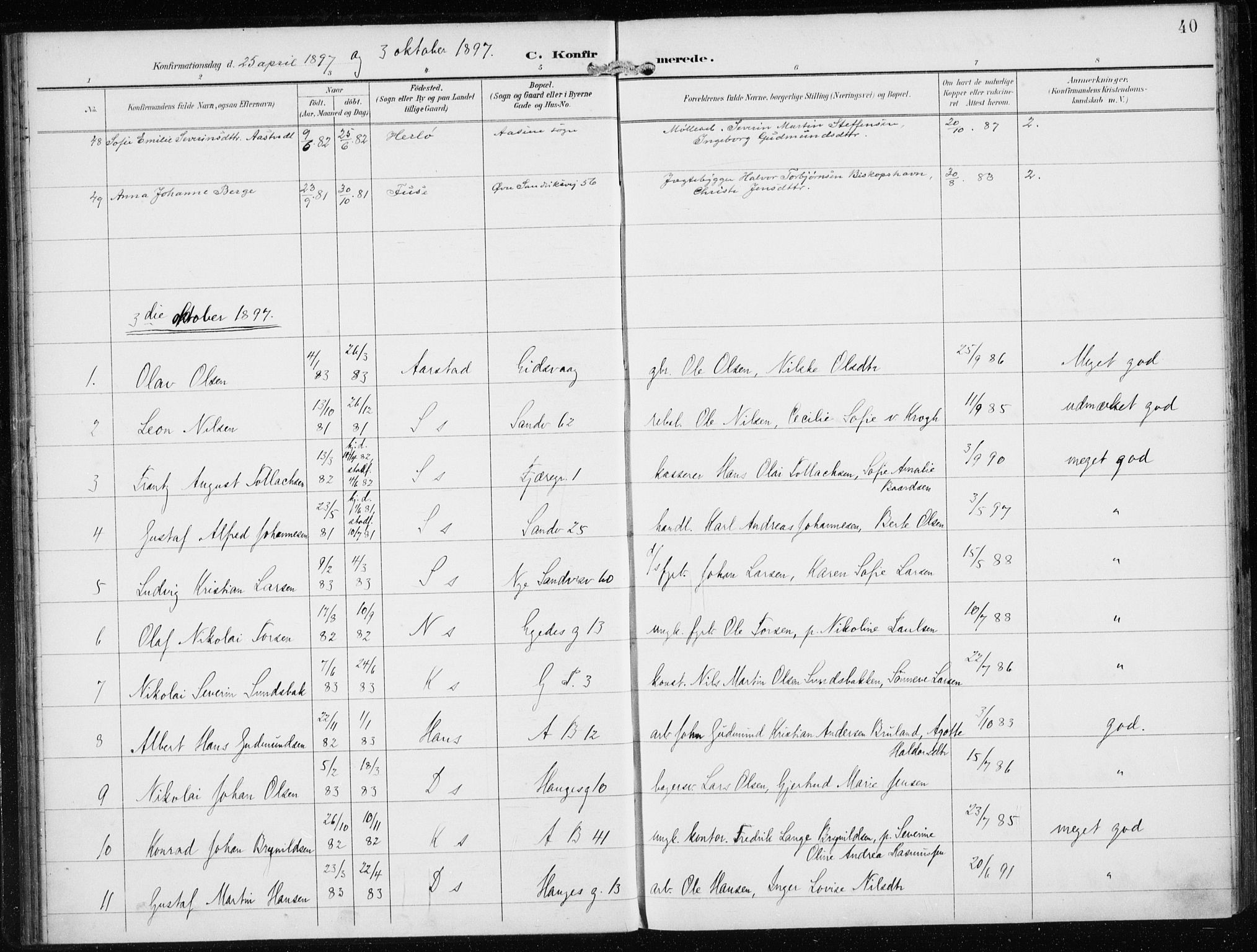 Sandviken Sokneprestembete, AV/SAB-A-77601/H/Ha/L0010: Parish register (official) no. C 1, 1895-1905, p. 40
