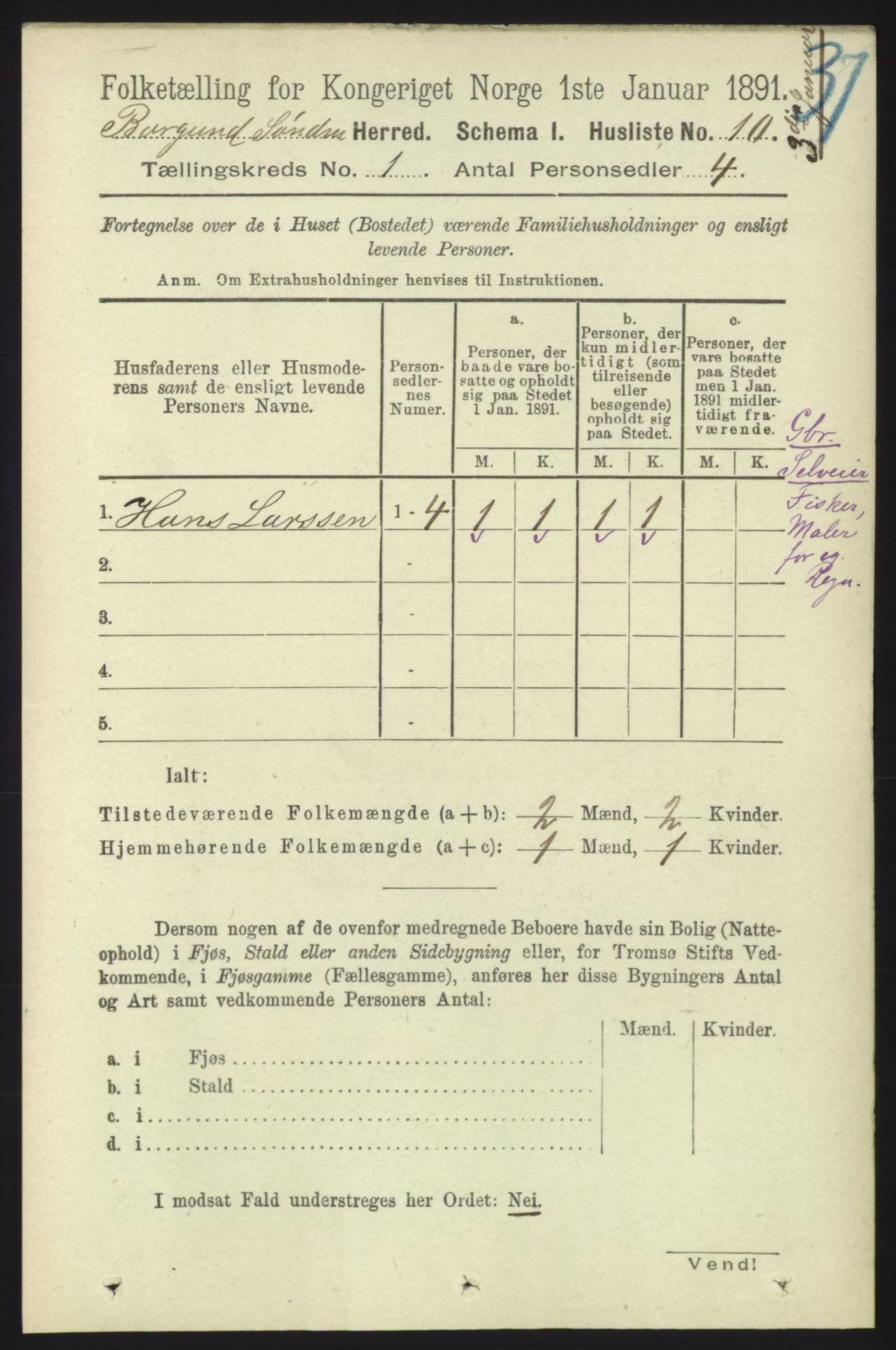 RA, 1891 census for 1531 Borgund, 1891, p. 70