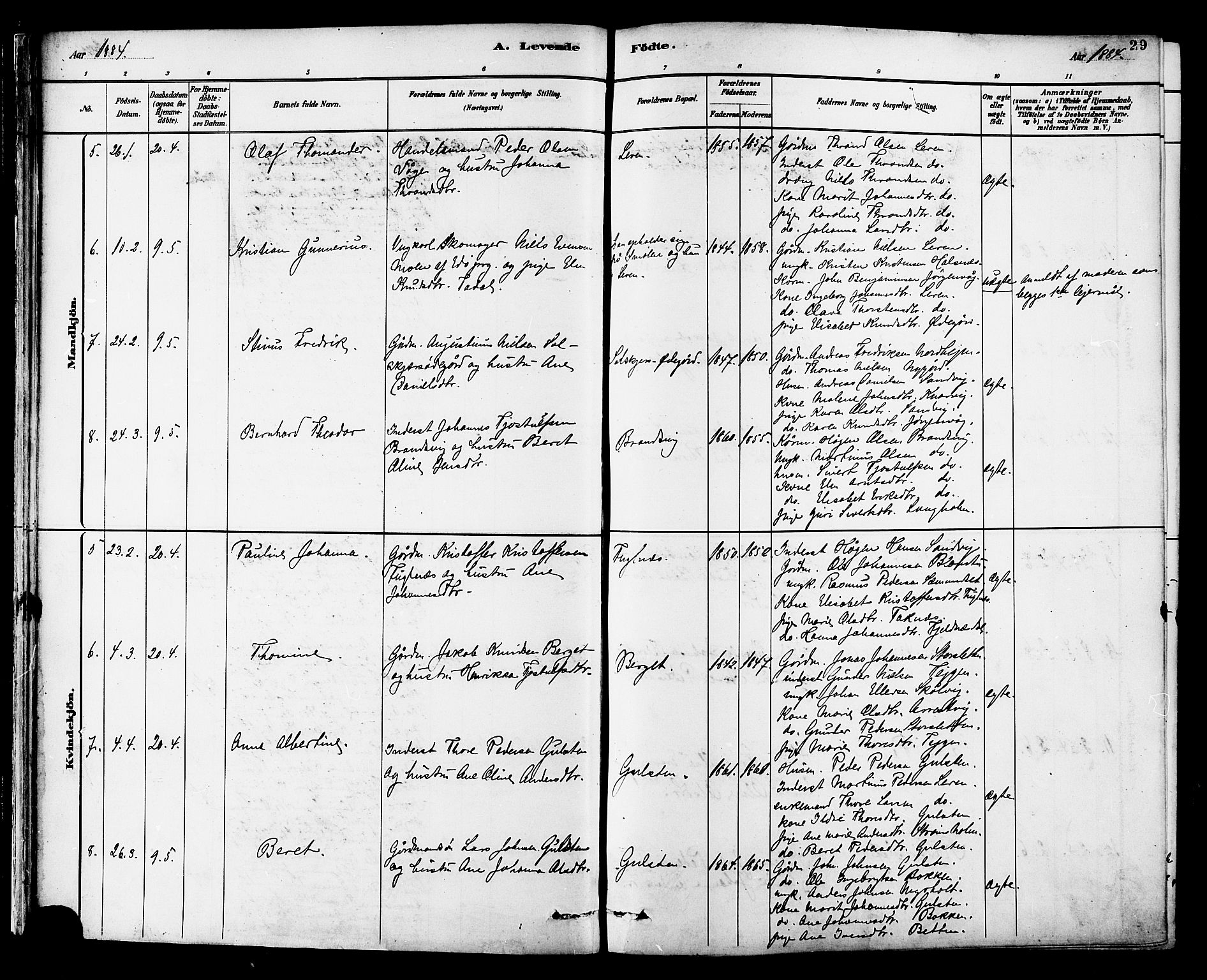 Ministerialprotokoller, klokkerbøker og fødselsregistre - Møre og Romsdal, AV/SAT-A-1454/577/L0896: Parish register (official) no. 577A03, 1880-1898, p. 29