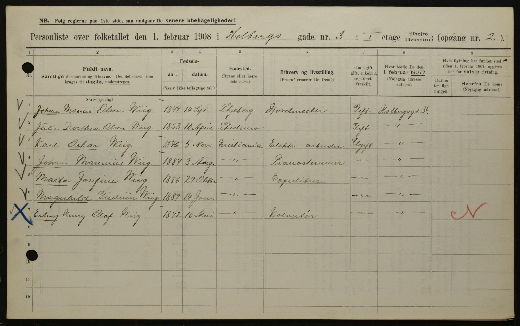 OBA, Municipal Census 1908 for Kristiania, 1908, p. 36210