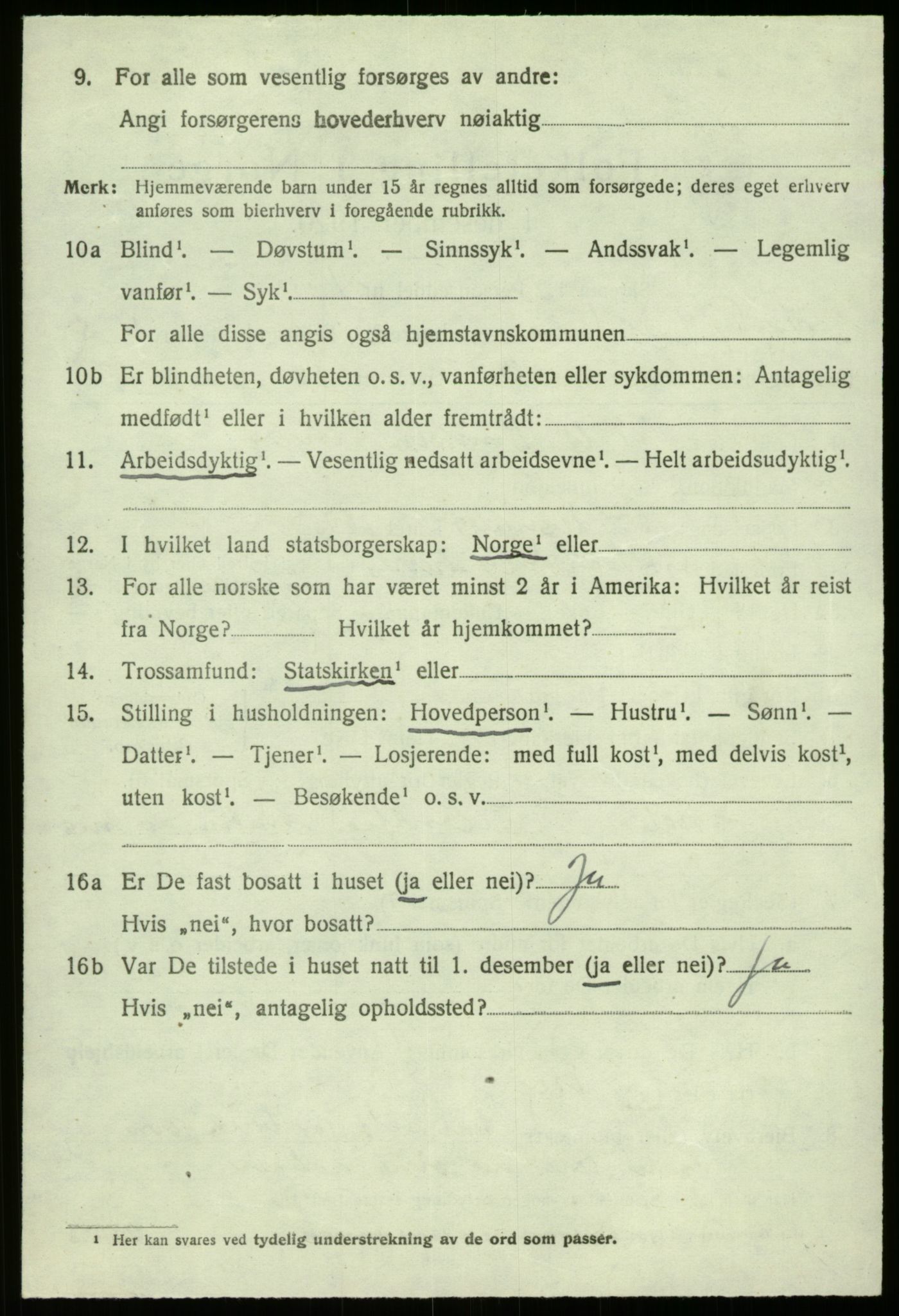 SAB, 1920 census for Lærdal, 1920, p. 2213