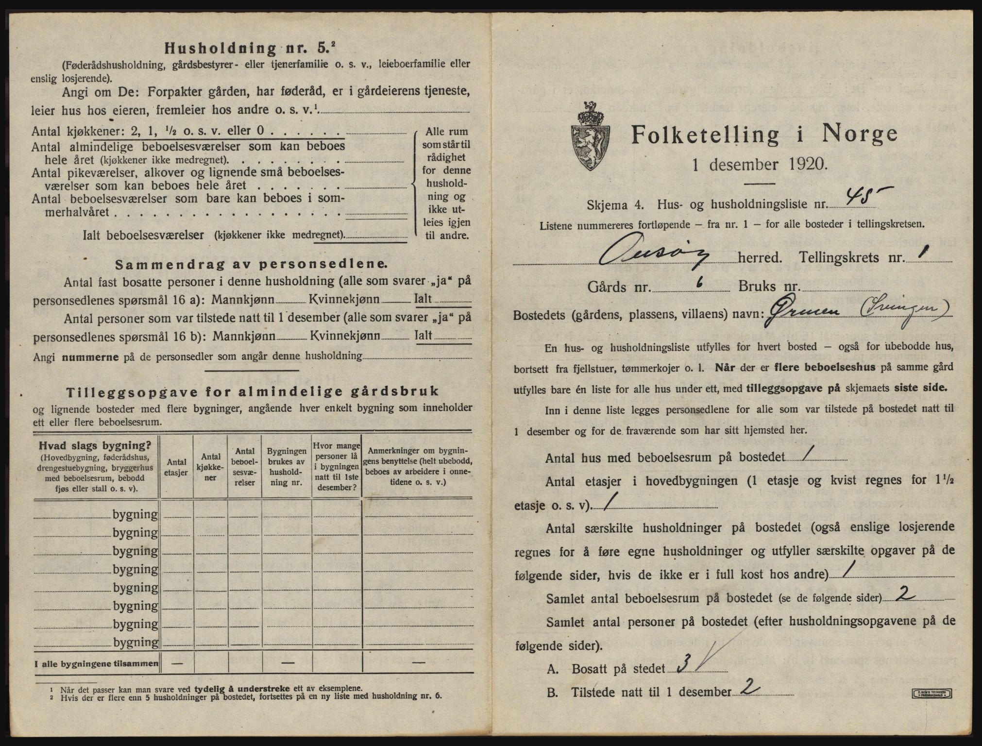 SAO, 1920 census for Onsøy, 1920, p. 158