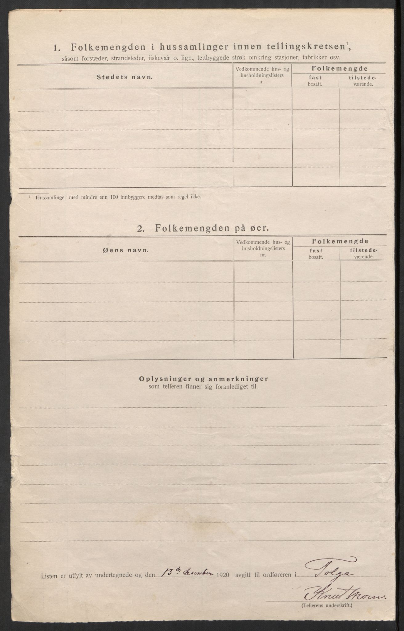 SAH, 1920 census for Tolga, 1920, p. 14