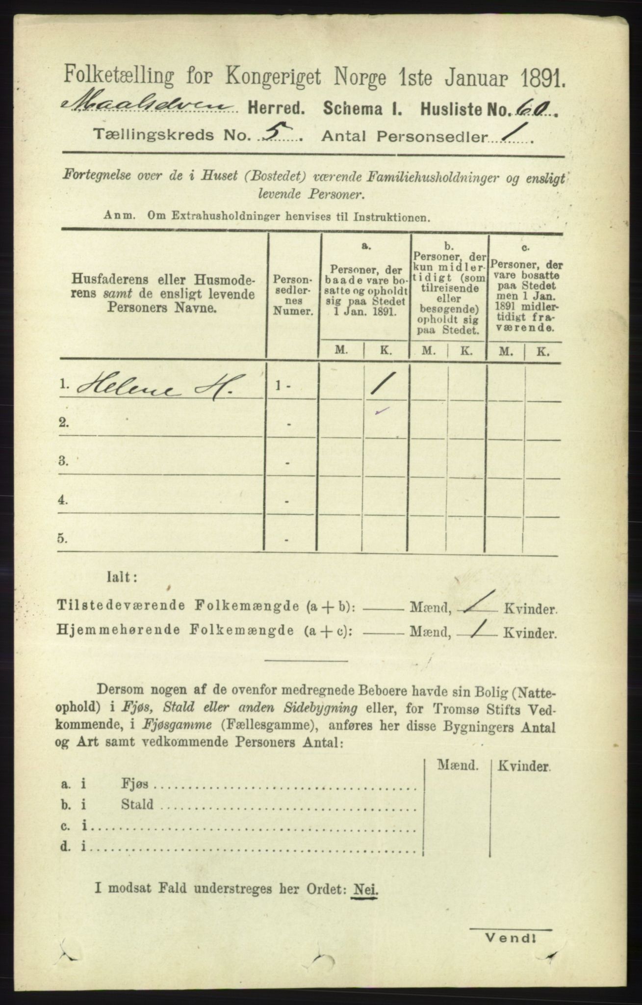 RA, 1891 census for 1924 Målselv, 1891, p. 1609