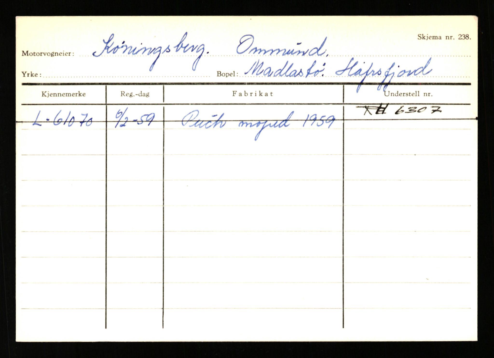 Stavanger trafikkstasjon, AV/SAST-A-101942/0/H/L0021: Kristiania - Landsnes, 1930-1971, p. 2256