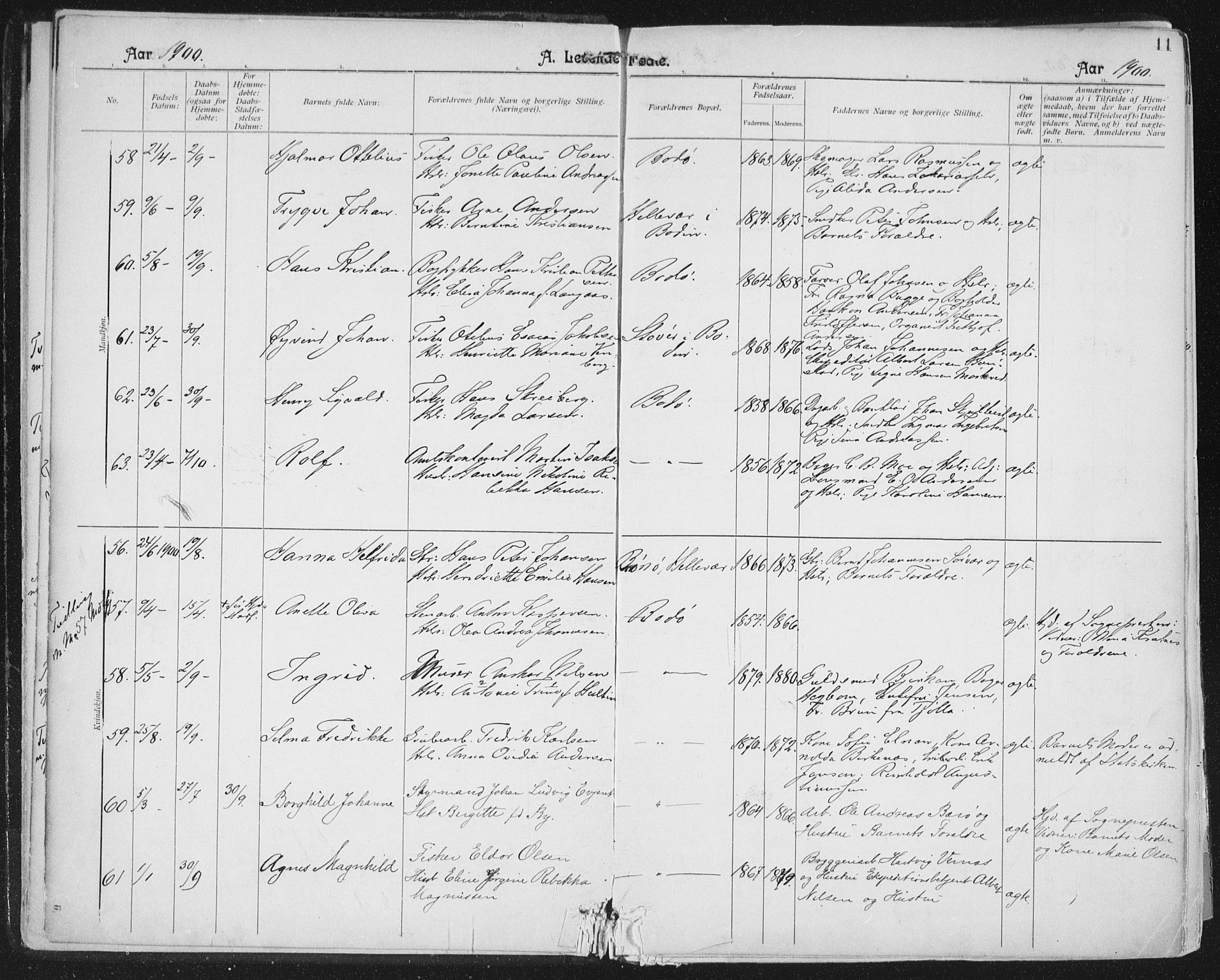 Ministerialprotokoller, klokkerbøker og fødselsregistre - Nordland, AV/SAT-A-1459/801/L0011: Parish register (official) no. 801A11, 1900-1916, p. 11