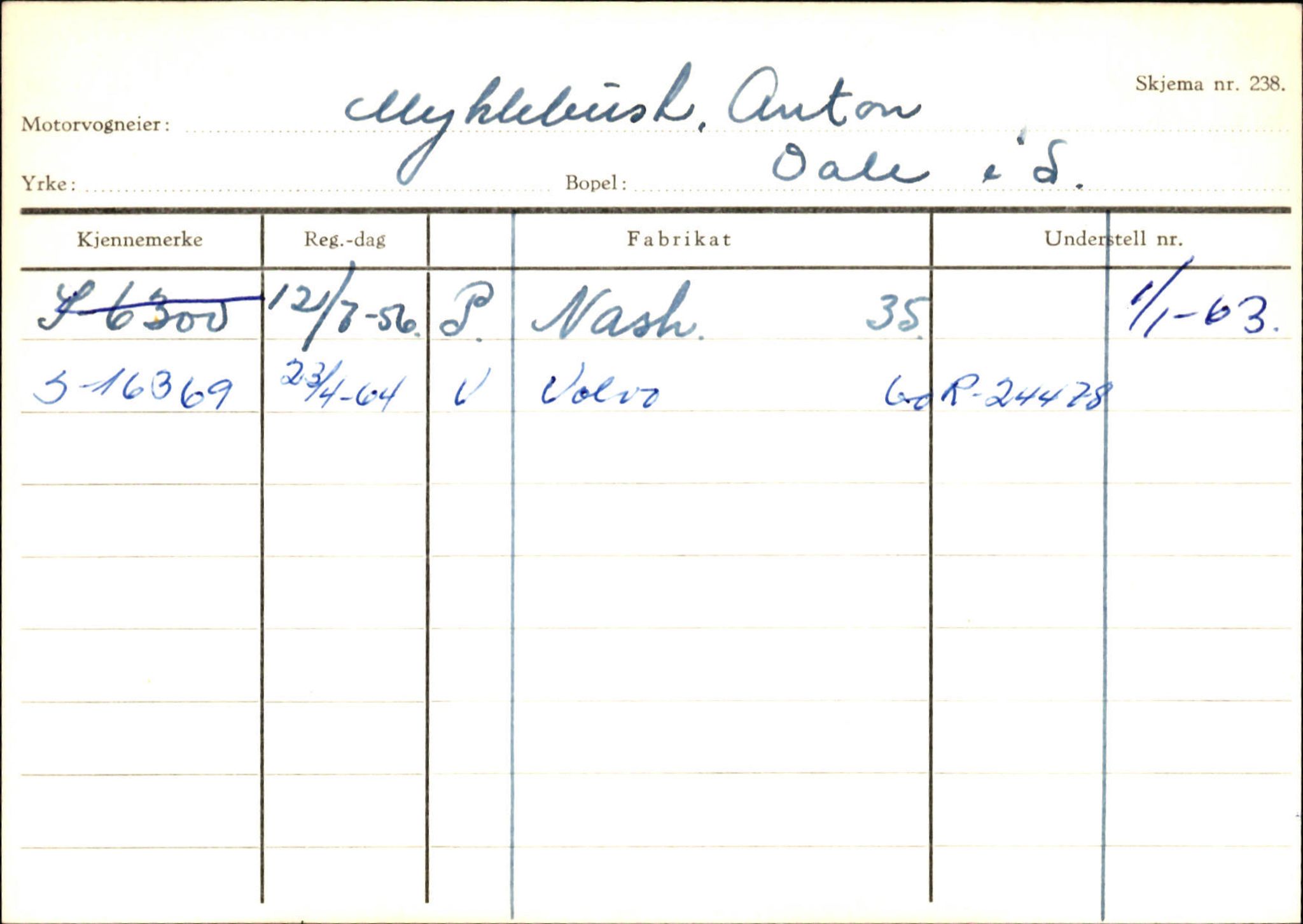 Statens vegvesen, Sogn og Fjordane vegkontor, AV/SAB-A-5301/4/F/L0125: Eigarregister Sogndal V-Å. Aurland A-Å. Fjaler A-N, 1945-1975, p. 2562