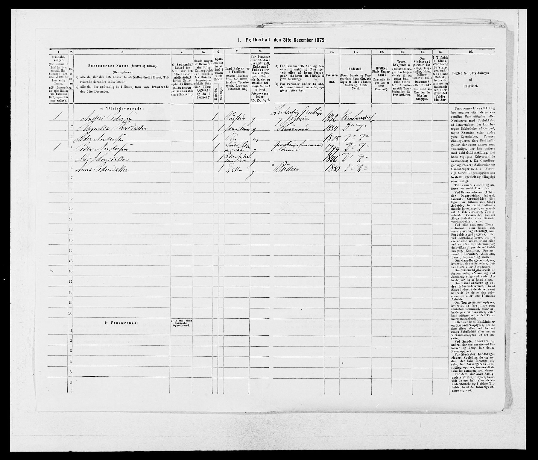 SAB, 1875 census for 1224P Kvinnherad, 1875, p. 1042