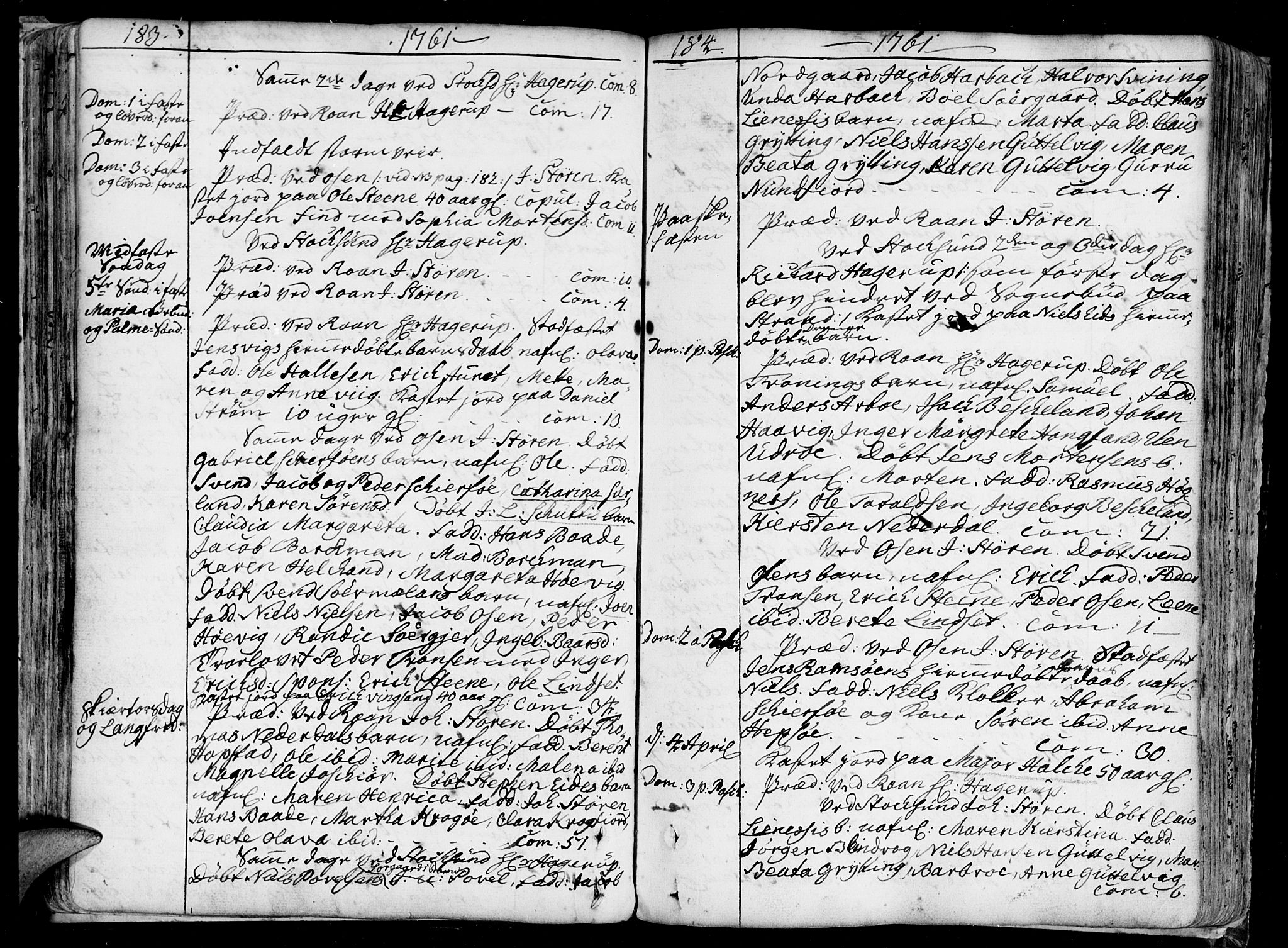 Ministerialprotokoller, klokkerbøker og fødselsregistre - Sør-Trøndelag, SAT/A-1456/657/L0700: Parish register (official) no. 657A01, 1732-1801, p. 183-184