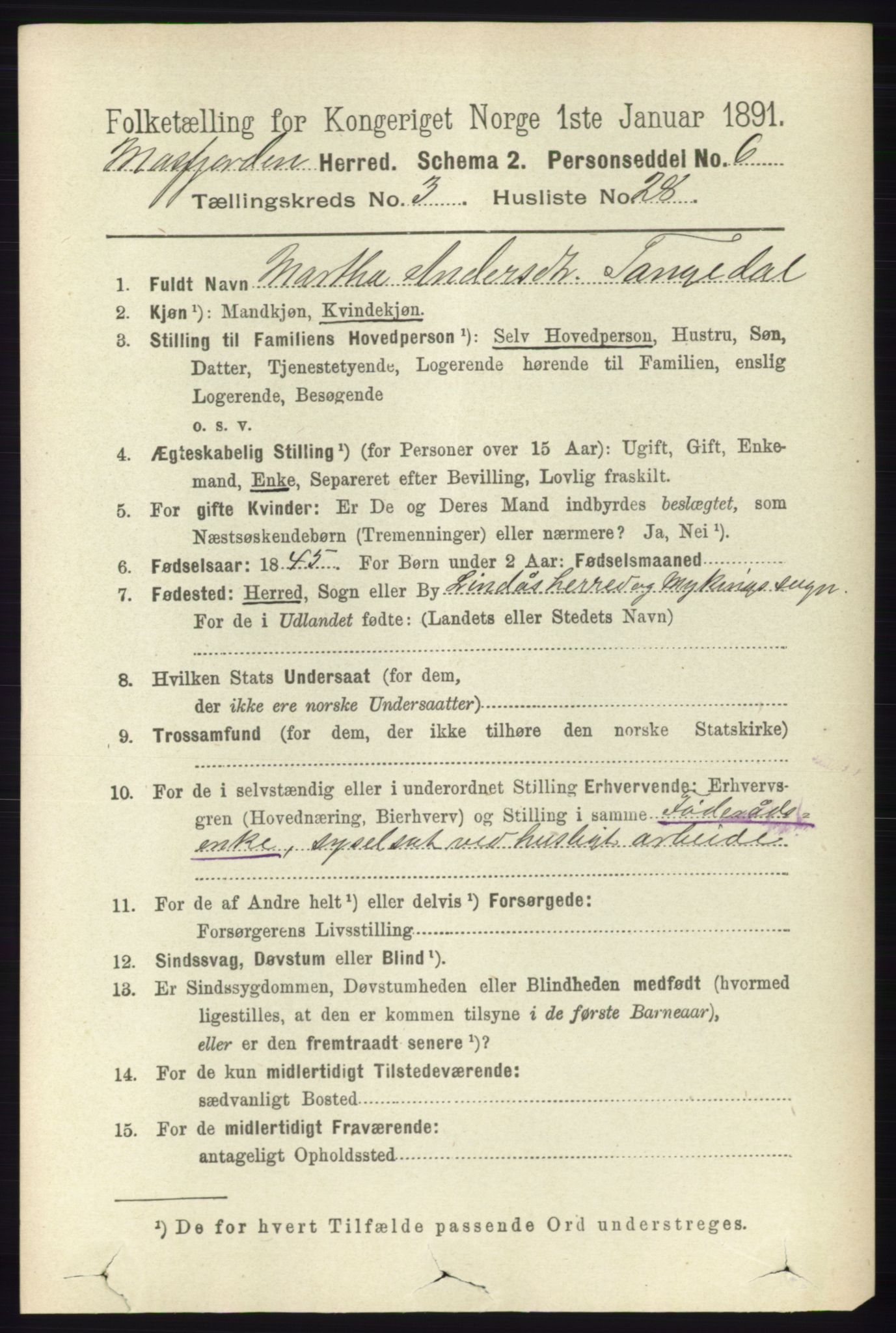 RA, 1891 census for 1266 Masfjorden, 1891, p. 715