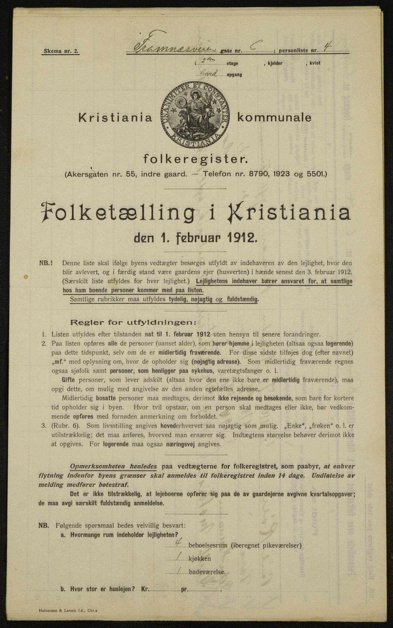 OBA, Municipal Census 1912 for Kristiania, 1912, p. 25435