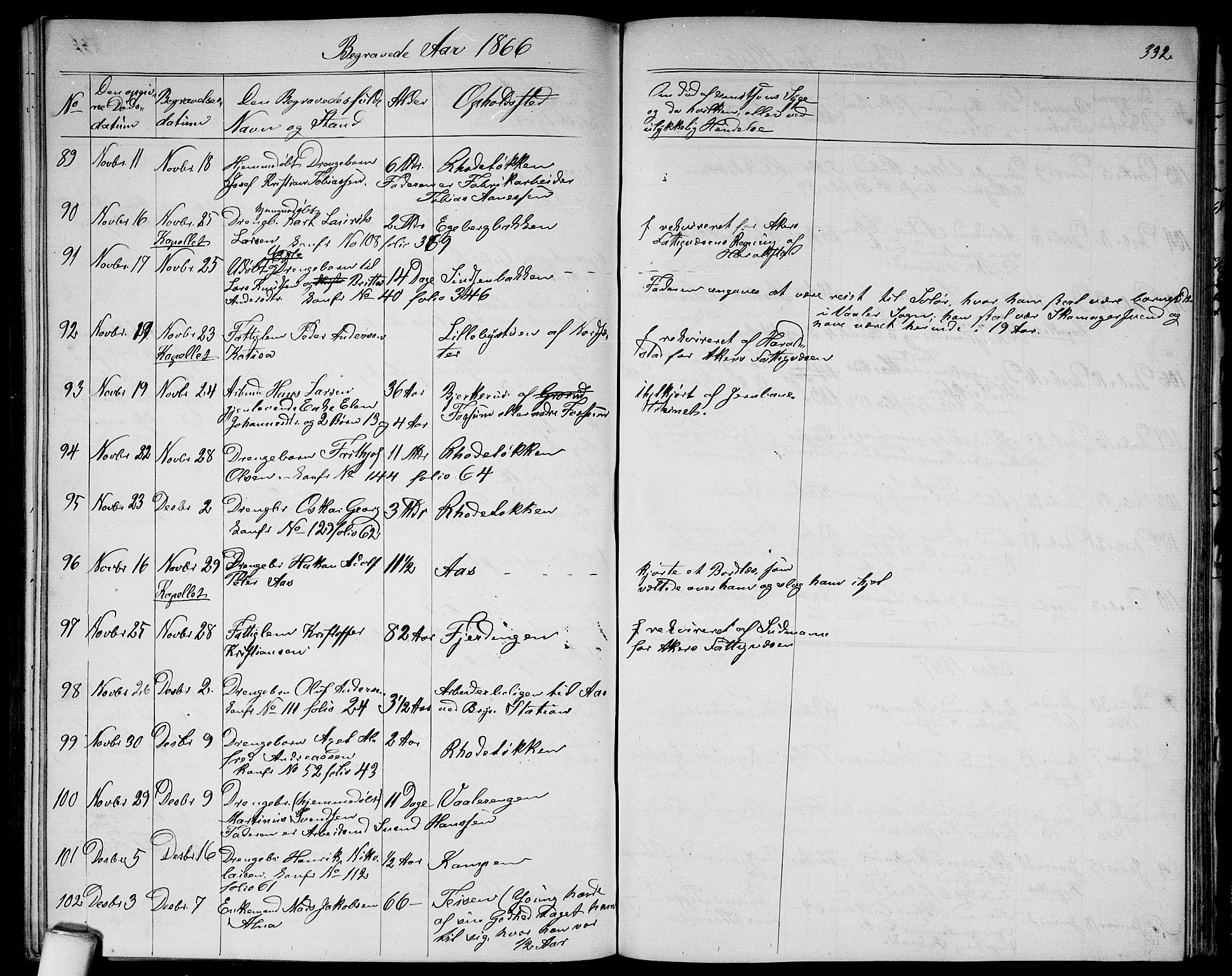 Østre Aker prestekontor Kirkebøker, SAO/A-10840/G/Ga/L0002: Parish register (copy) no. I 2, 1861-1867, p. 332