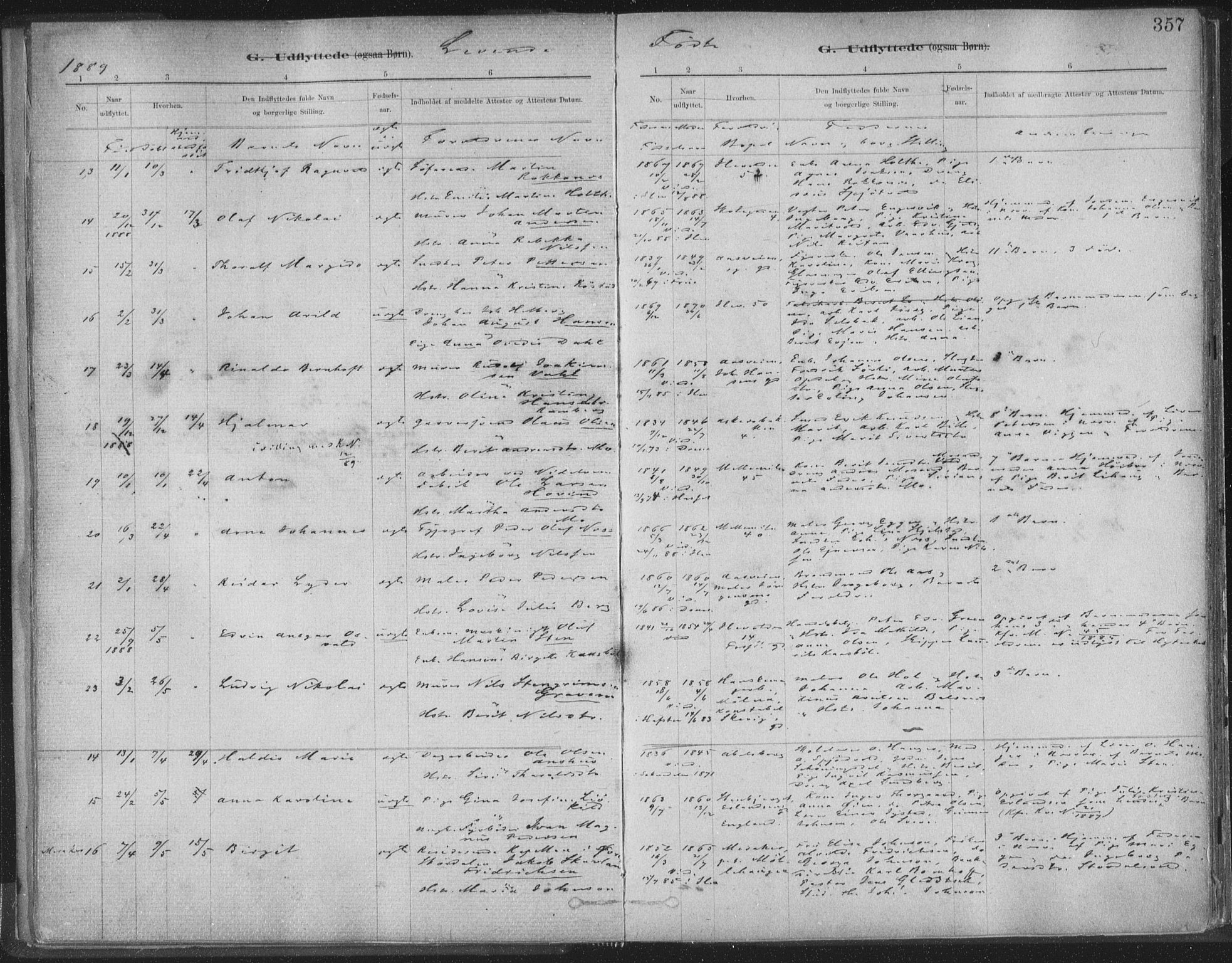 Ministerialprotokoller, klokkerbøker og fødselsregistre - Sør-Trøndelag, SAT/A-1456/603/L0163: Parish register (official) no. 603A02, 1879-1895, p. 357