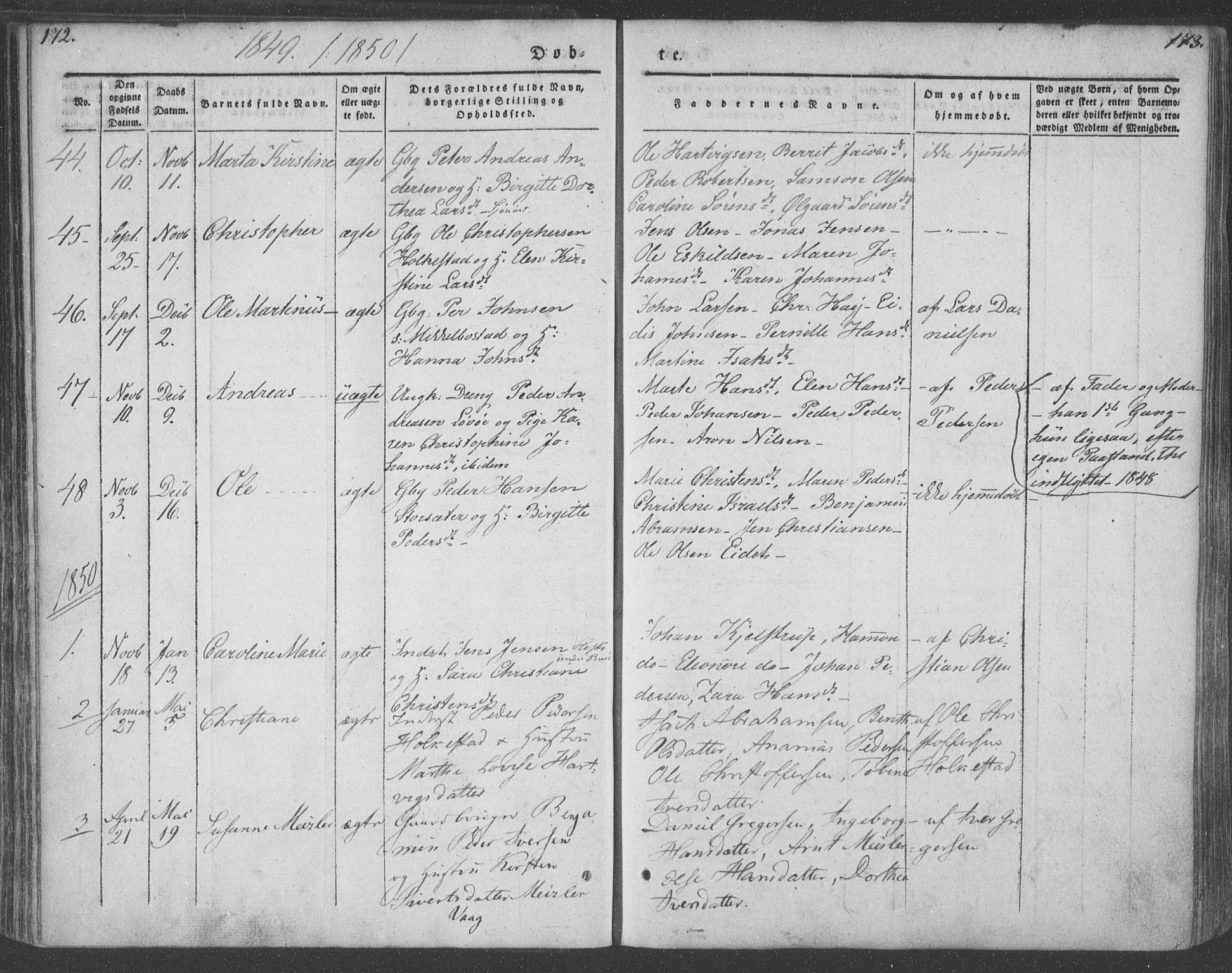 Ministerialprotokoller, klokkerbøker og fødselsregistre - Nordland, AV/SAT-A-1459/855/L0799: Parish register (official) no. 855A07, 1834-1852, p. 172-173