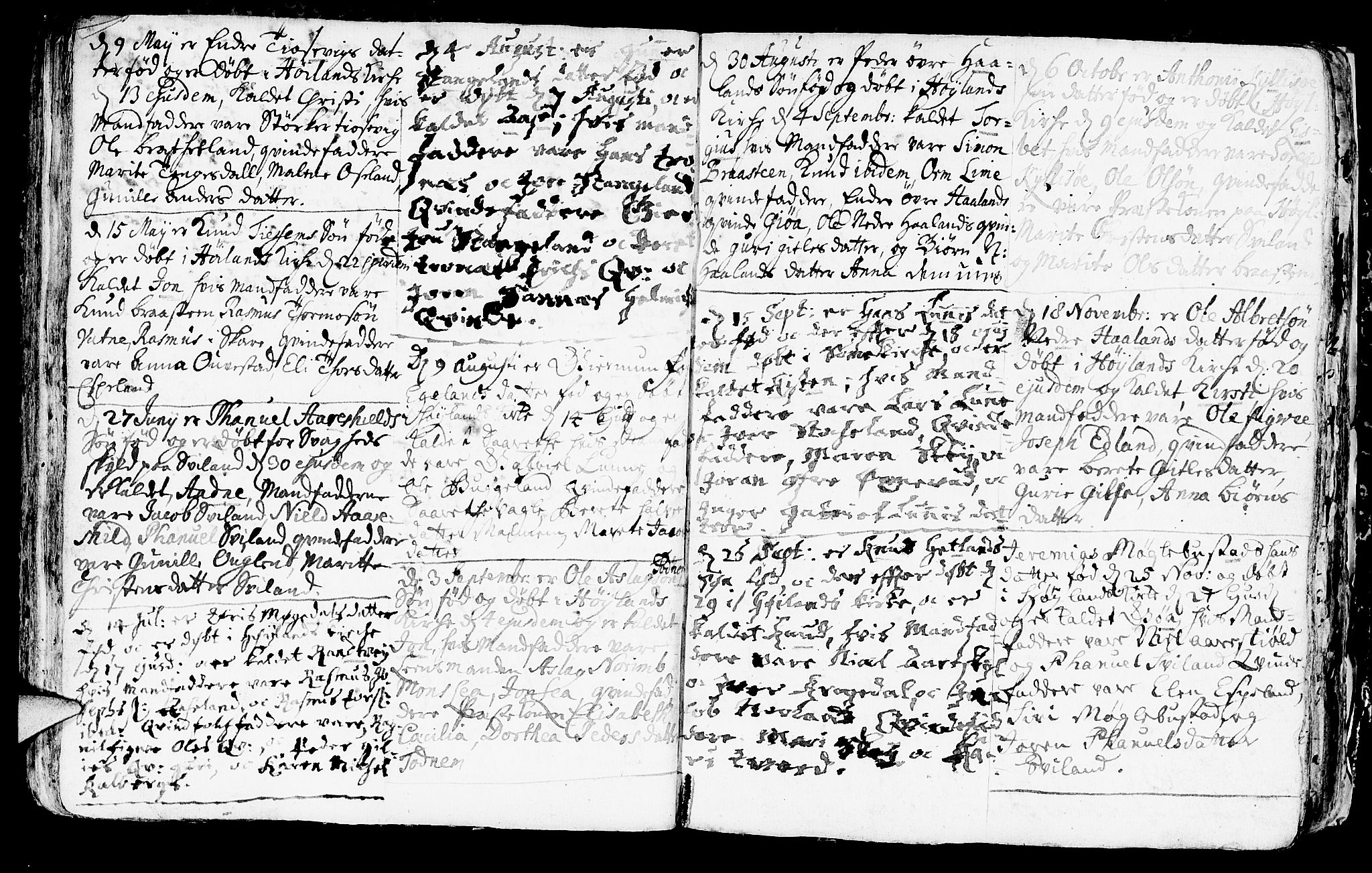 Høyland sokneprestkontor, AV/SAST-A-101799/001/30BA/L0001: Parish register (official) no. A 1, 1691-1732