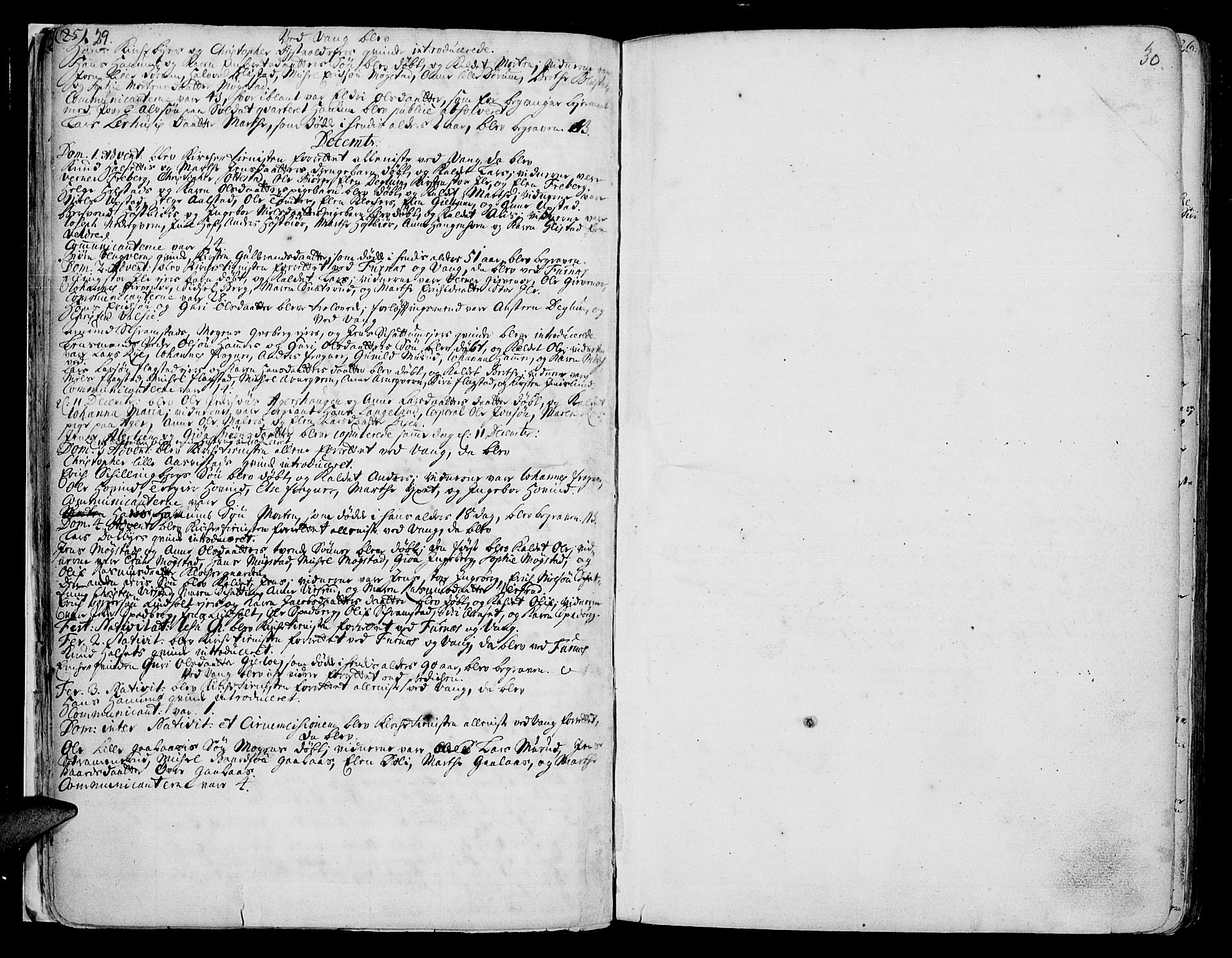 Vang prestekontor, Hedmark, AV/SAH-PREST-008/H/Ha/Haa/L0002A: Parish register (official) no. 2A, 1713-1733, p. 29-30