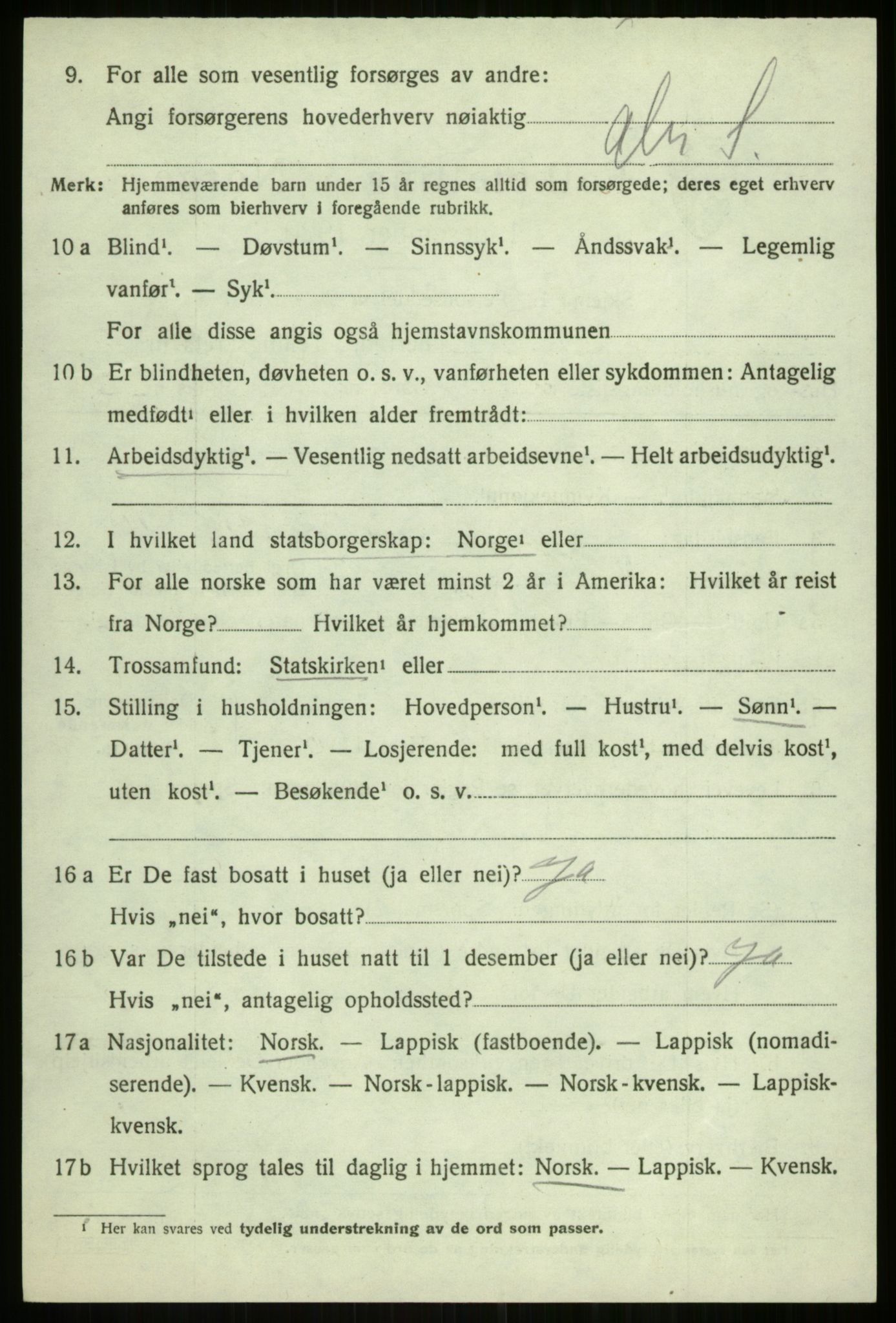 SATØ, 1920 census for Tromsøysund, 1920, p. 4961