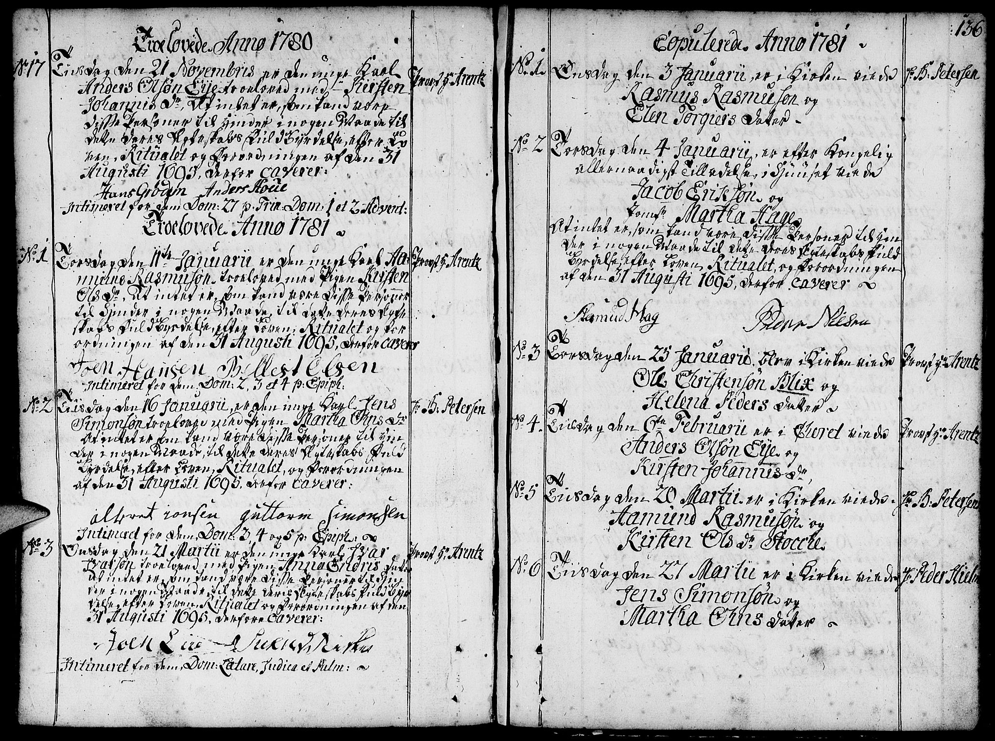 Domkirken sokneprestkontor, SAST/A-101812/001/30/30BA/L0004: Parish register (official) no. A 4, 1744-1782, p. 136