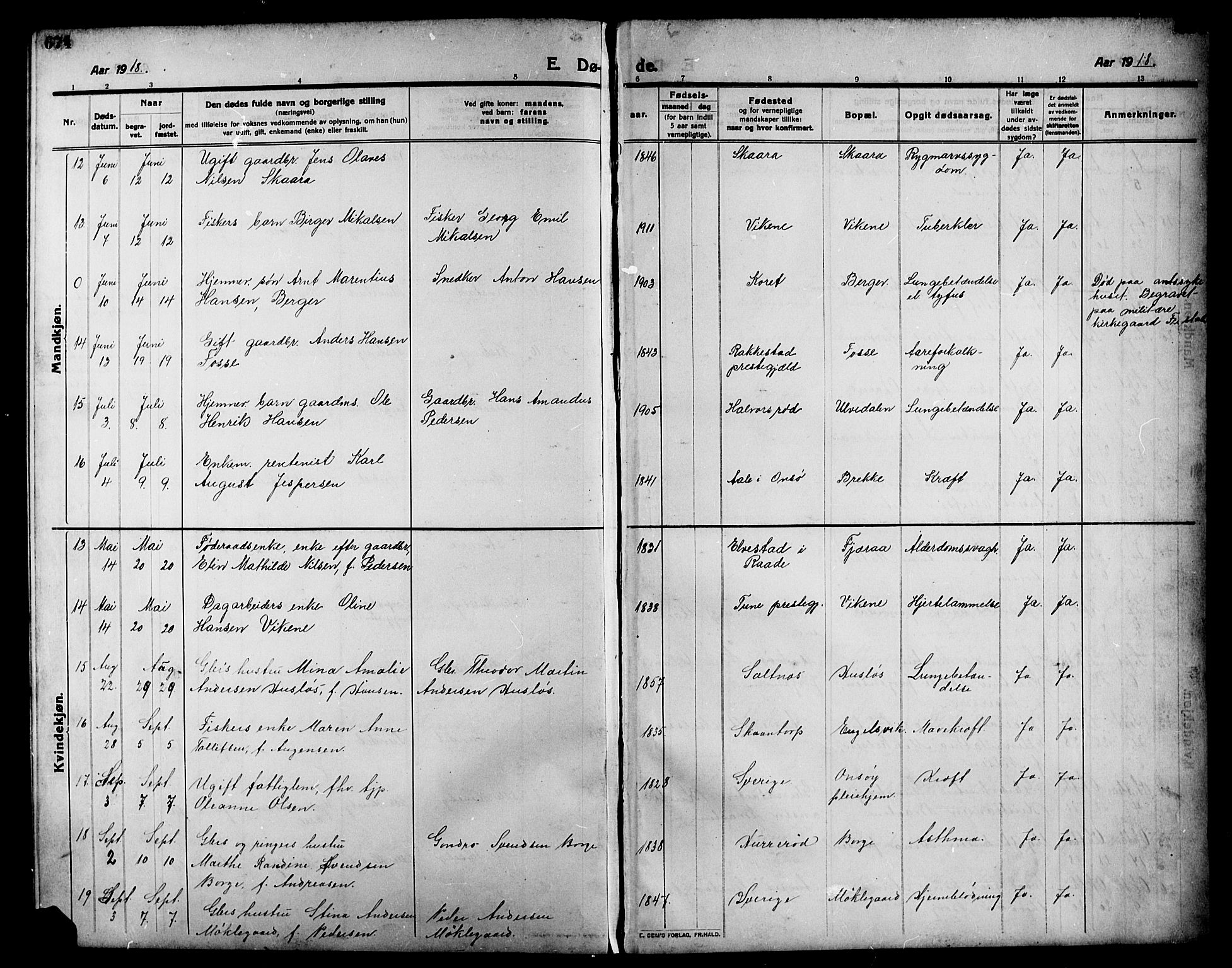 Onsøy prestekontor Kirkebøker, AV/SAO-A-10914/G/Ga/L0003: Parish register (copy) no. I 3, 1910-1926, p. 674-675