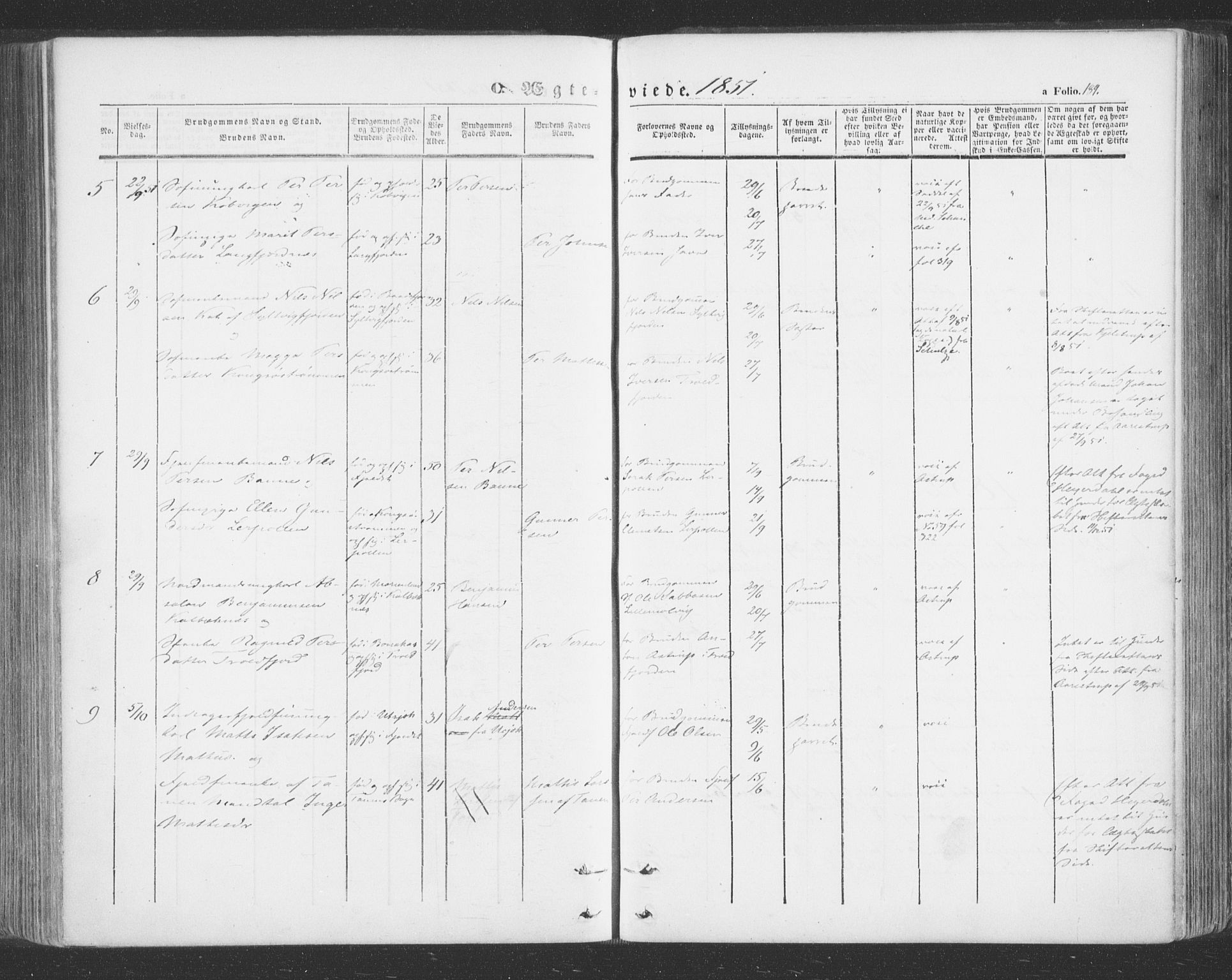 Tana sokneprestkontor, AV/SATØ-S-1334/H/Ha/L0001kirke: Parish register (official) no. 1, 1846-1861, p. 189