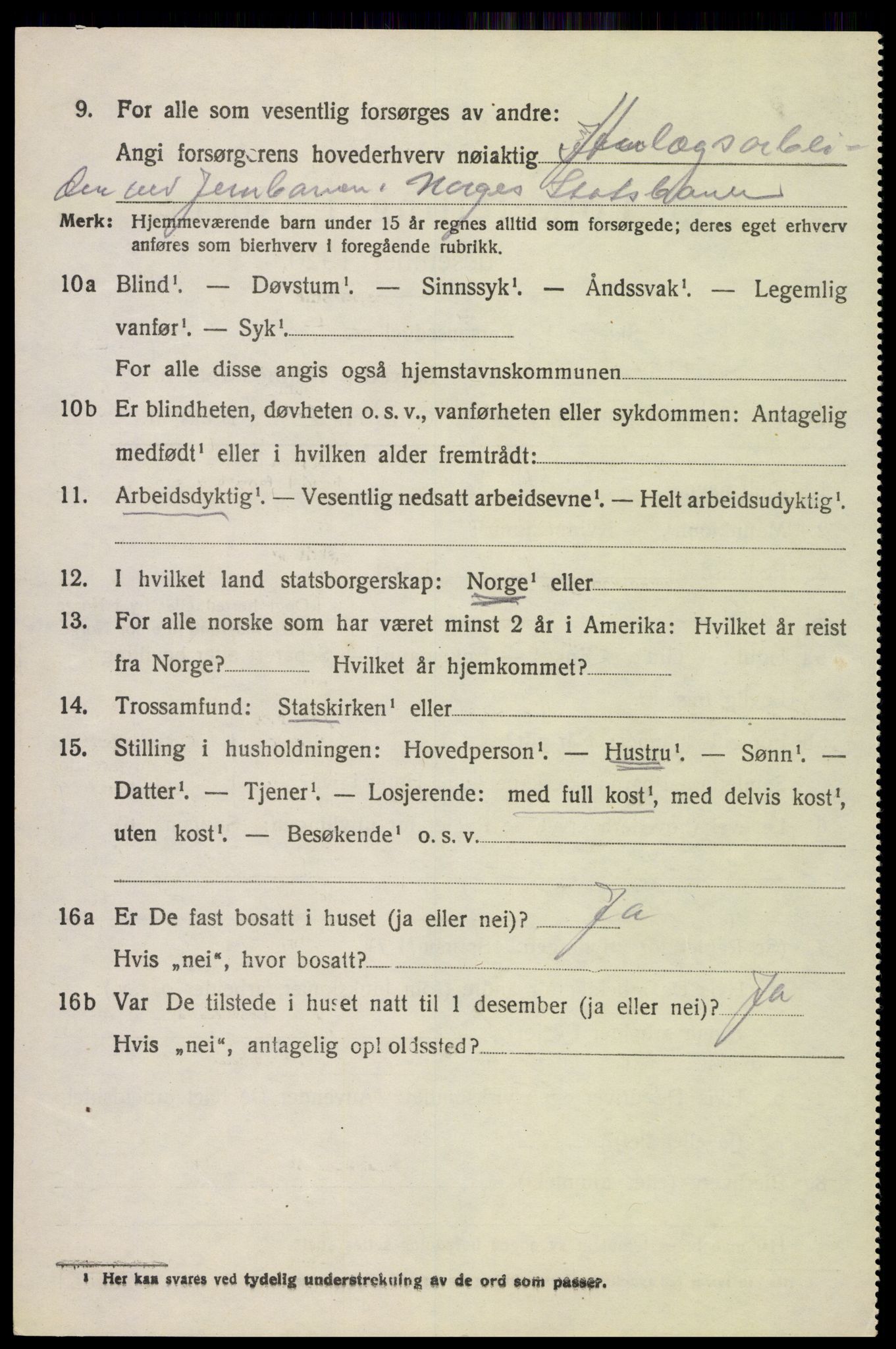 SAH, 1920 census for Stange, 1920, p. 9588