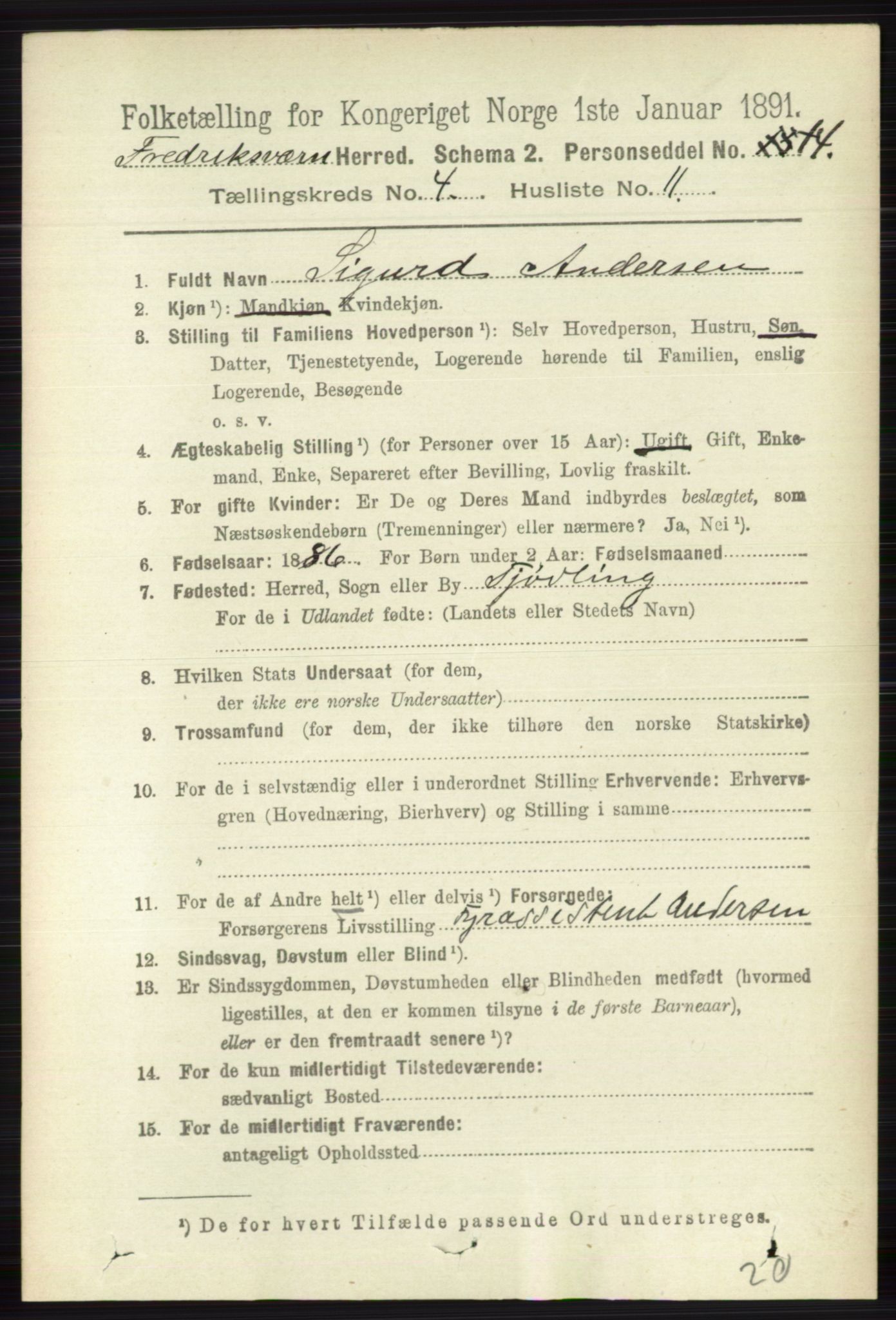 RA, 1891 census for 0798 Fredriksvern, 1891, p. 972