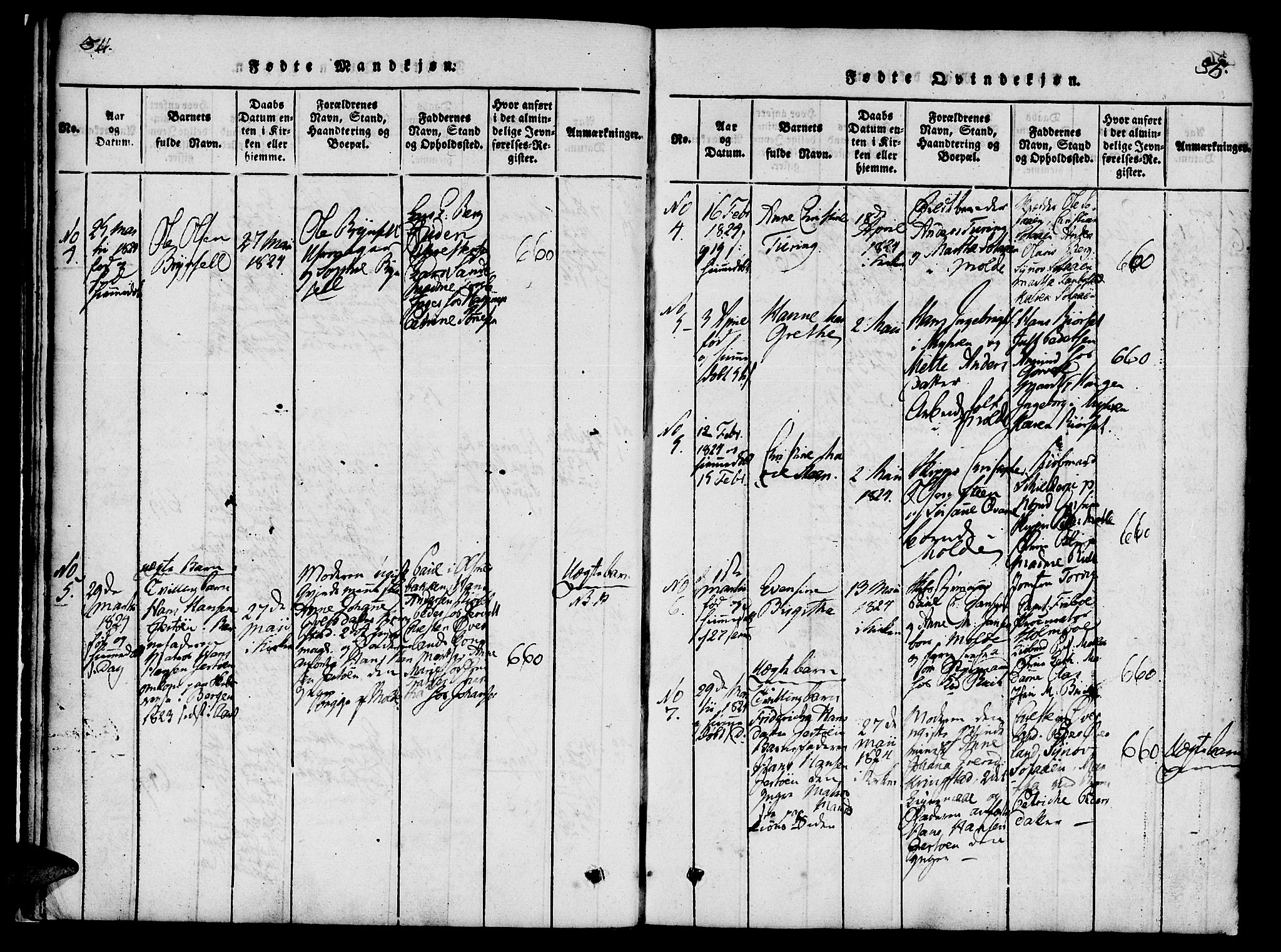 Ministerialprotokoller, klokkerbøker og fødselsregistre - Møre og Romsdal, SAT/A-1454/558/L0688: Parish register (official) no. 558A02, 1818-1843, p. 34-35