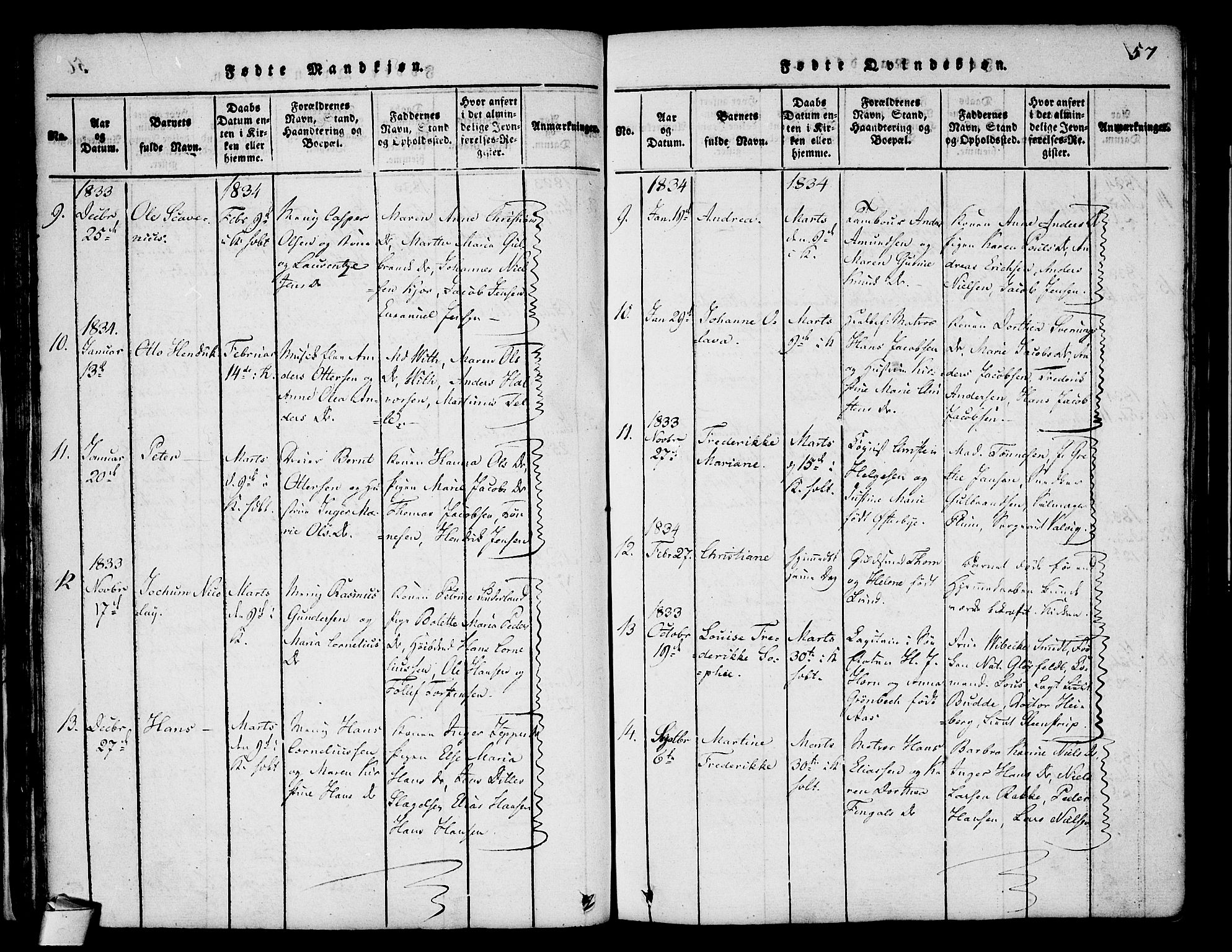 Stavern kirkebøker, SAKO/A-318/F/Fa/L0006: Parish register (official) no. 6, 1816-1839, p. 57