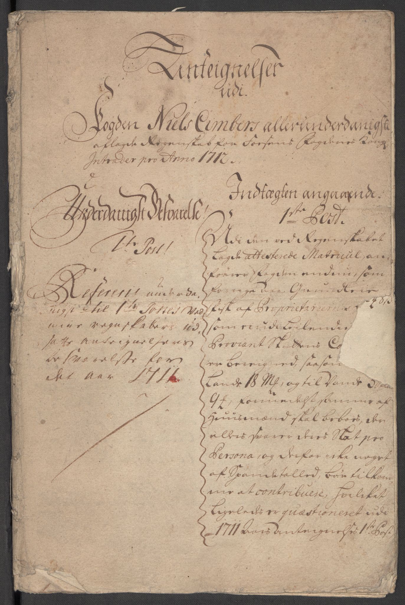 Rentekammeret inntil 1814, Reviderte regnskaper, Fogderegnskap, AV/RA-EA-4092/R57/L3861: Fogderegnskap Fosen, 1712-1713, p. 221