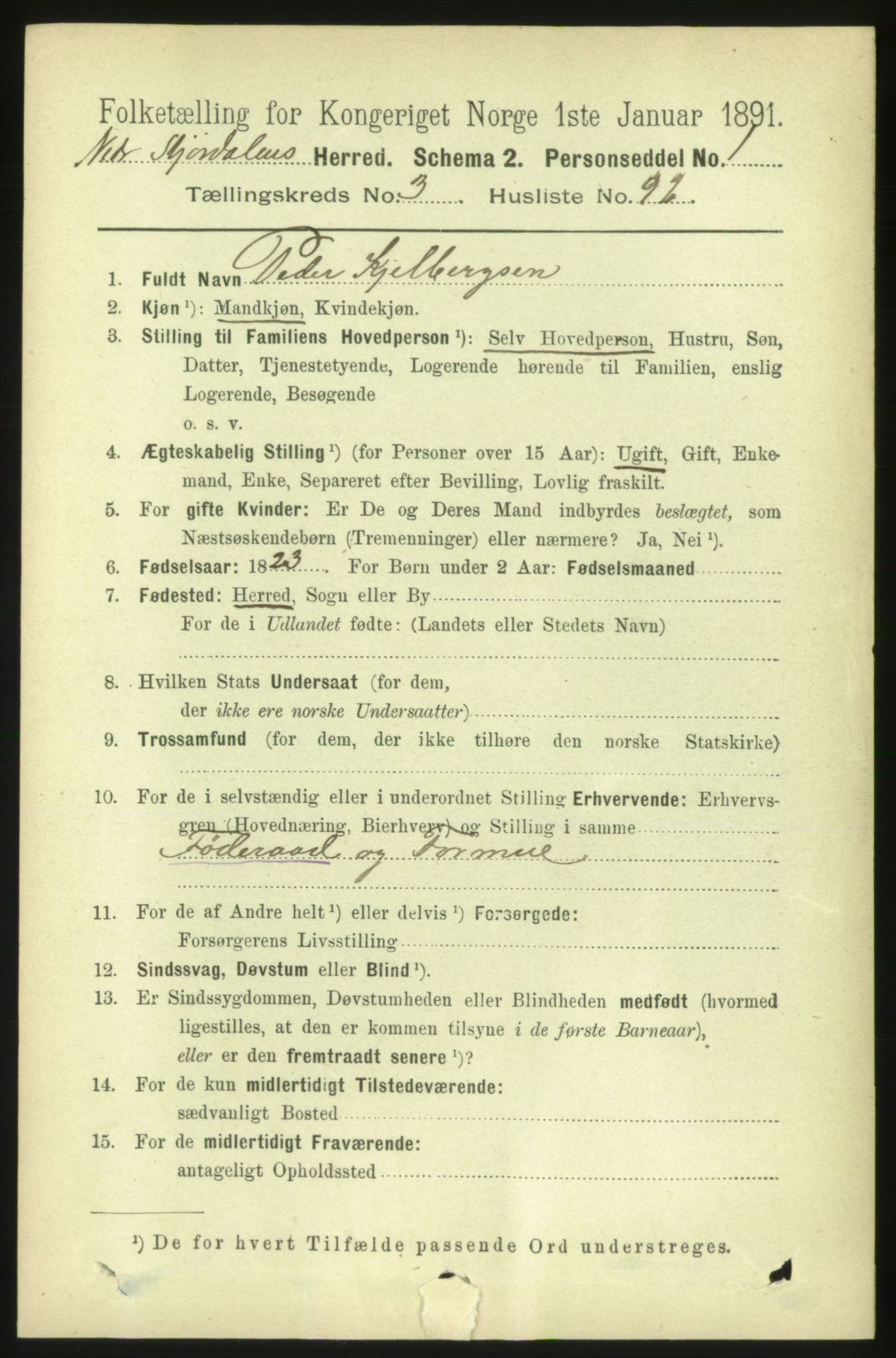 RA, 1891 census for 1714 Nedre Stjørdal, 1891, p. 1566