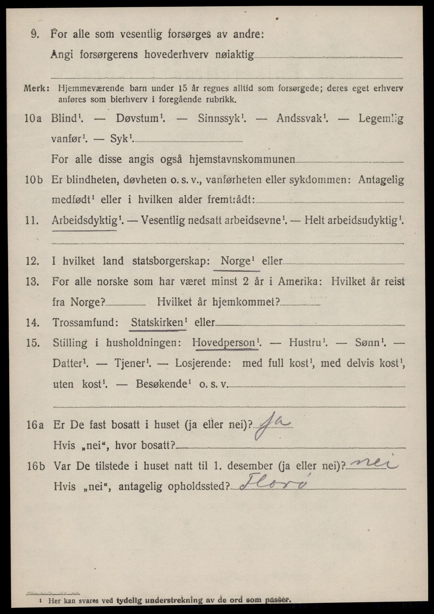 SAT, 1920 census for Borgund, 1920, p. 6873