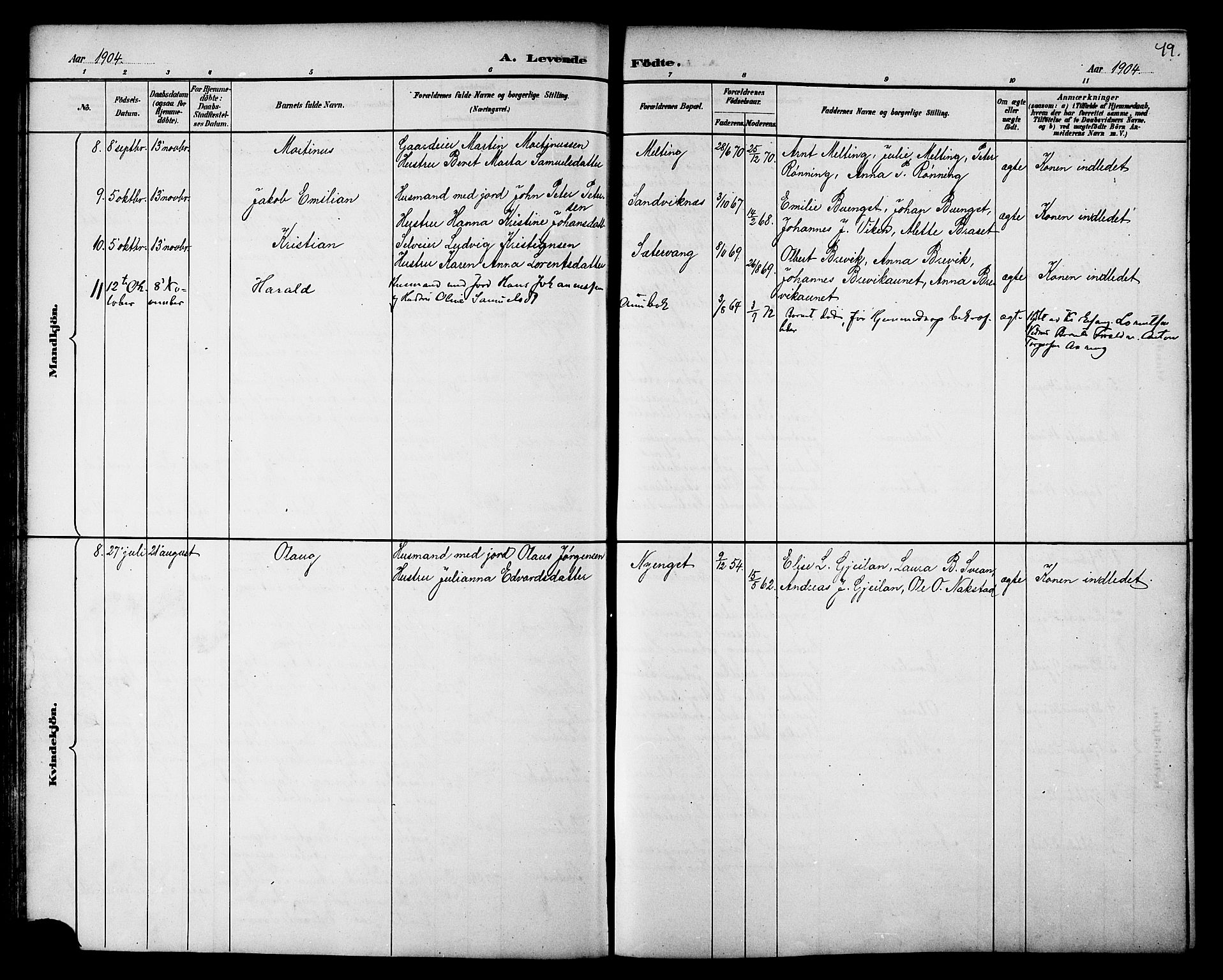 Ministerialprotokoller, klokkerbøker og fødselsregistre - Nord-Trøndelag, SAT/A-1458/733/L0327: Parish register (copy) no. 733C02, 1888-1918, p. 49