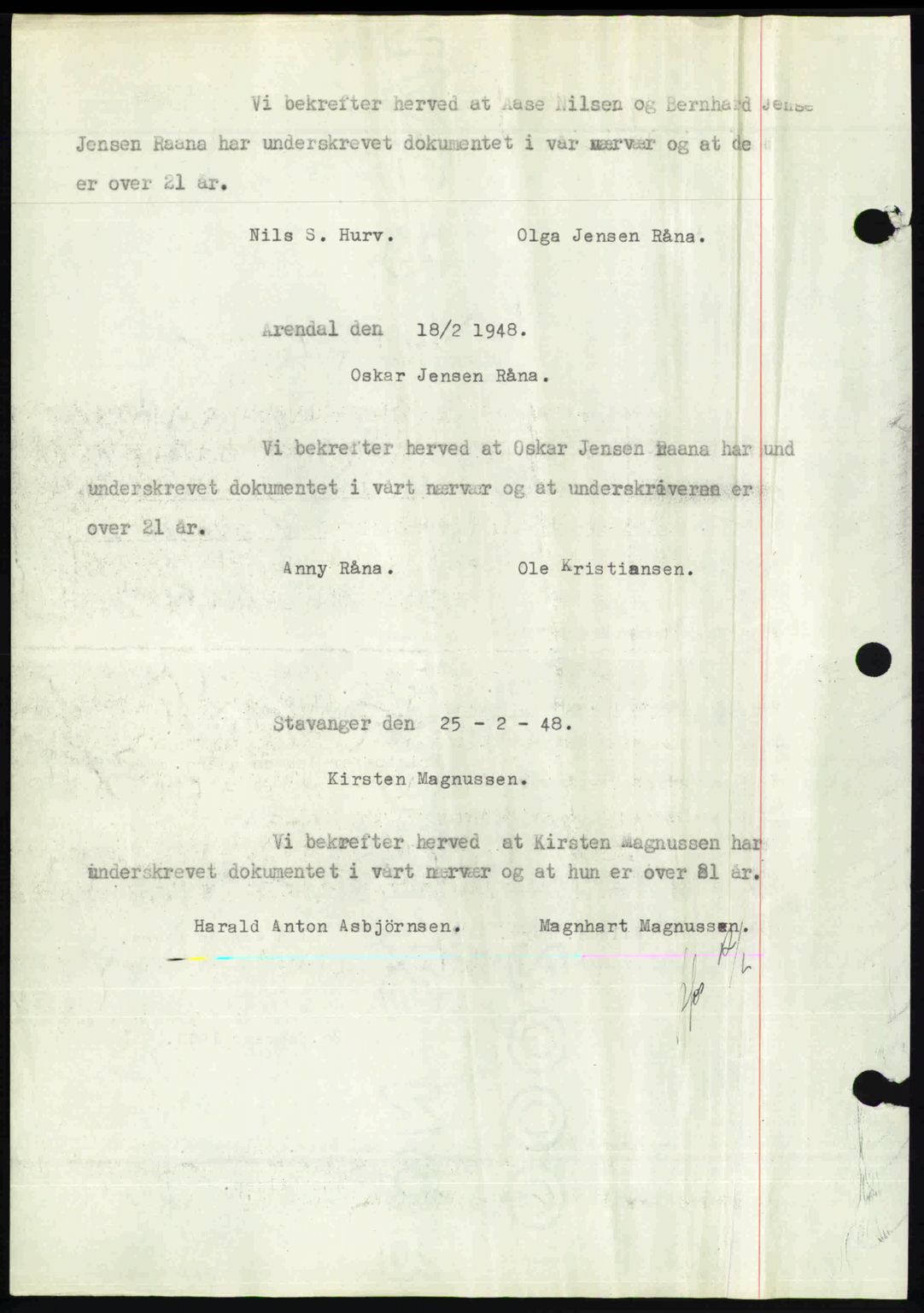 Nedenes sorenskriveri, SAK/1221-0006/G/Gb/Gba/L0059: Mortgage book no. A11, 1948-1948, Diary no: : 355/1948