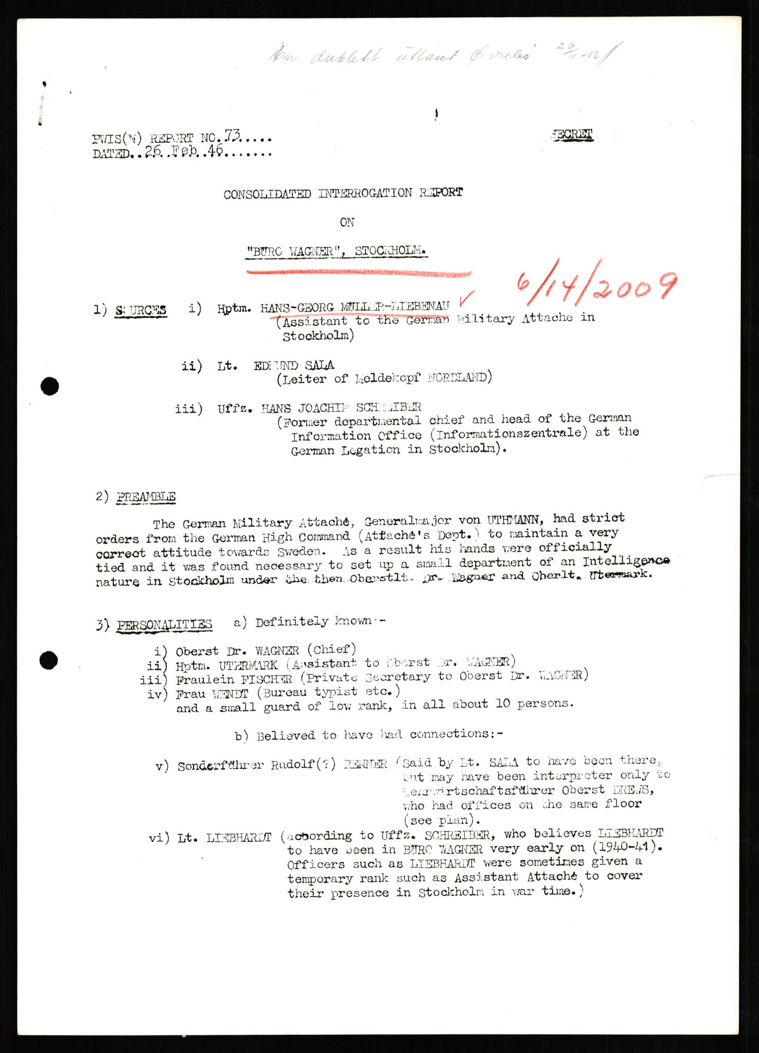 Forsvaret, Forsvarets overkommando II, RA/RAFA-3915/D/Db/L0023: CI Questionaires. Tyske okkupasjonsstyrker i Norge. Tyskere., 1945-1946, p. 303