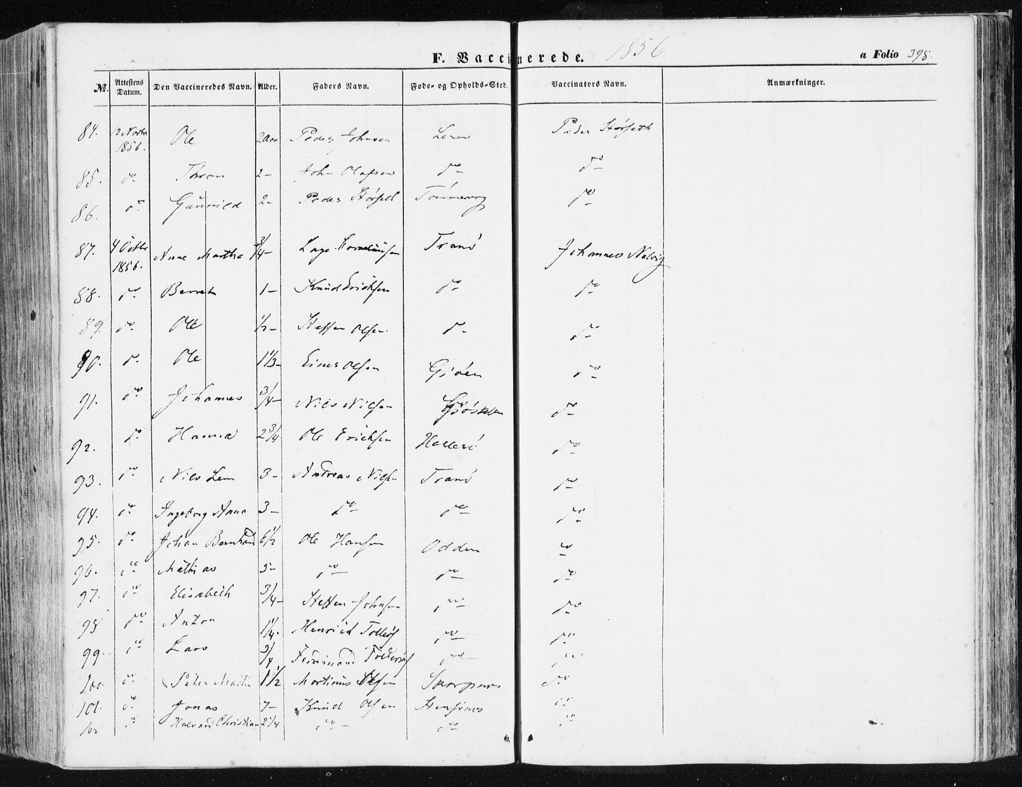 Ministerialprotokoller, klokkerbøker og fødselsregistre - Møre og Romsdal, AV/SAT-A-1454/581/L0937: Parish register (official) no. 581A05, 1853-1872, p. 398