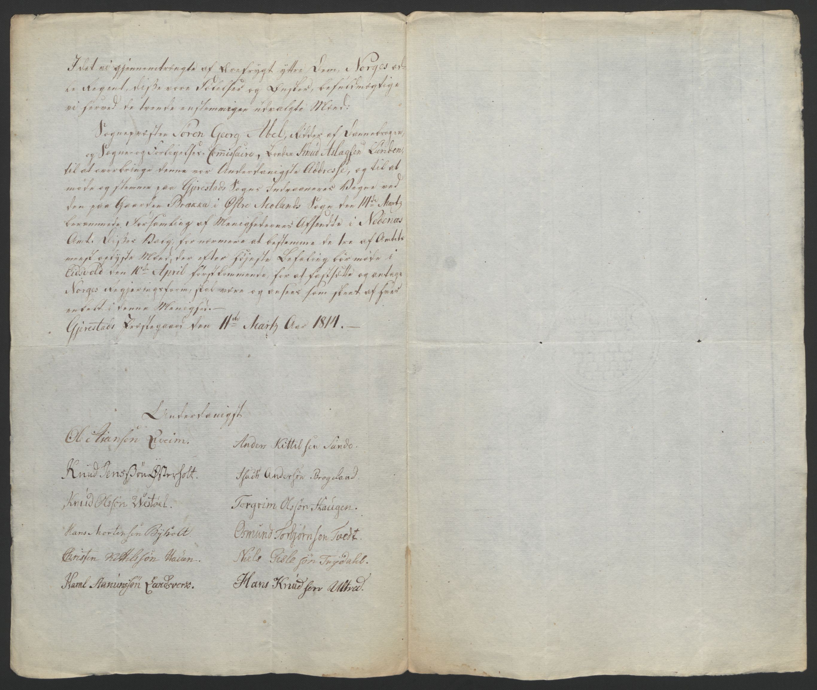 Statsrådssekretariatet, RA/S-1001/D/Db/L0008: Fullmakter for Eidsvollsrepresentantene i 1814. , 1814, p. 83