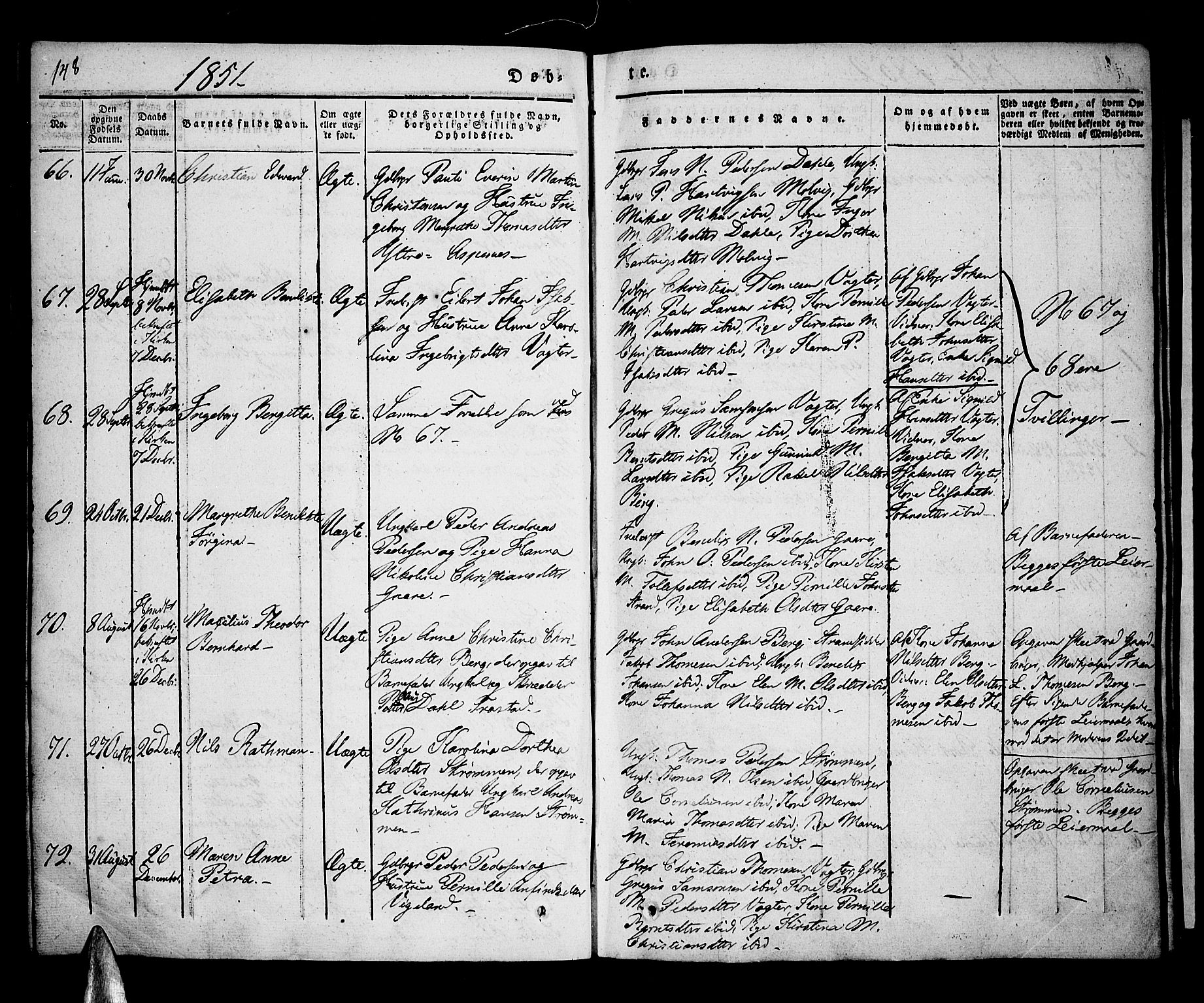 Kvæfjord sokneprestkontor, AV/SATØ-S-1323/G/Ga/Gaa/L0003kirke: Parish register (official) no. 3, 1830-1857, p. 148