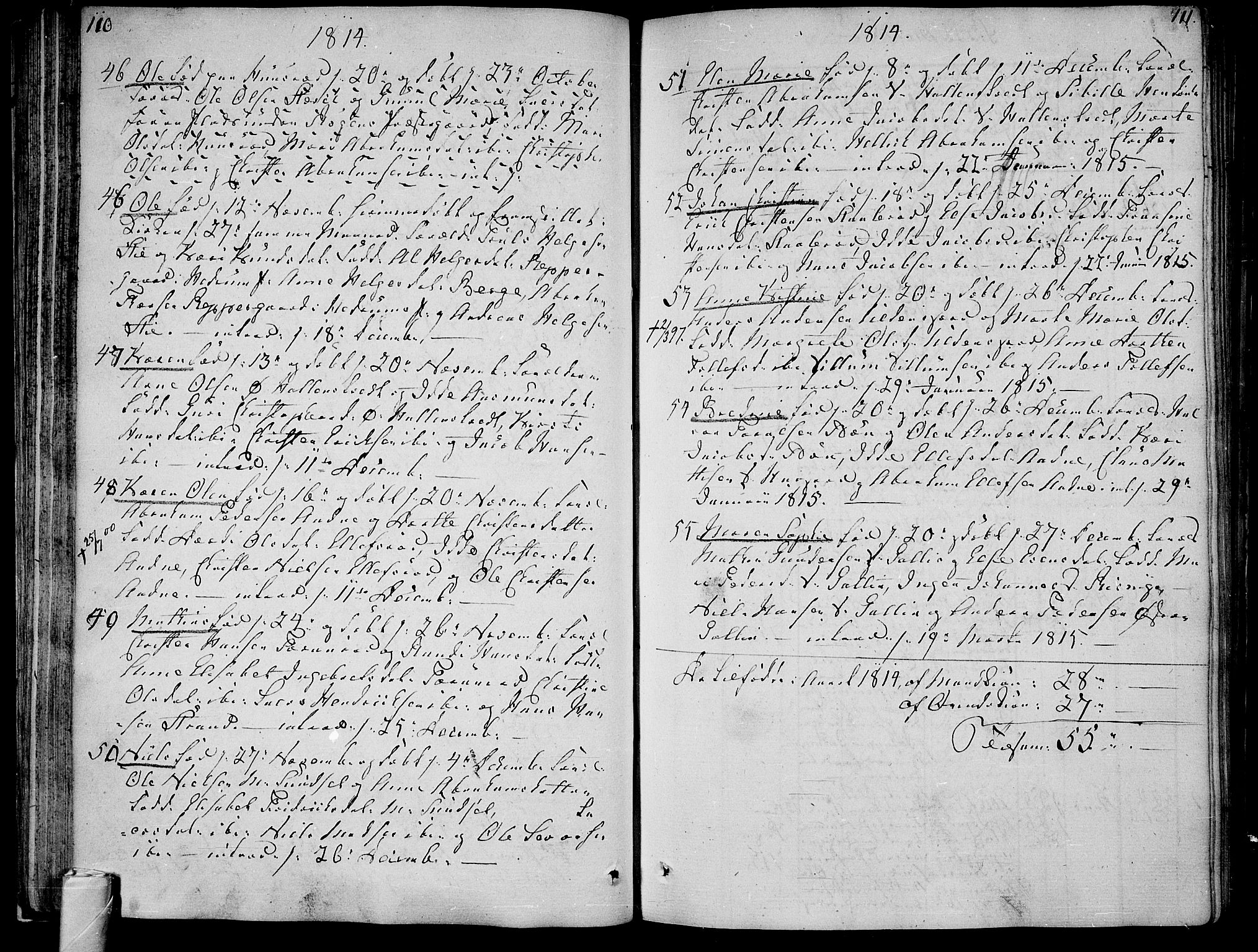 Andebu kirkebøker, AV/SAKO-A-336/F/Fa/L0003: Parish register (official) no. 3 /1, 1803-1828, p. 110-111