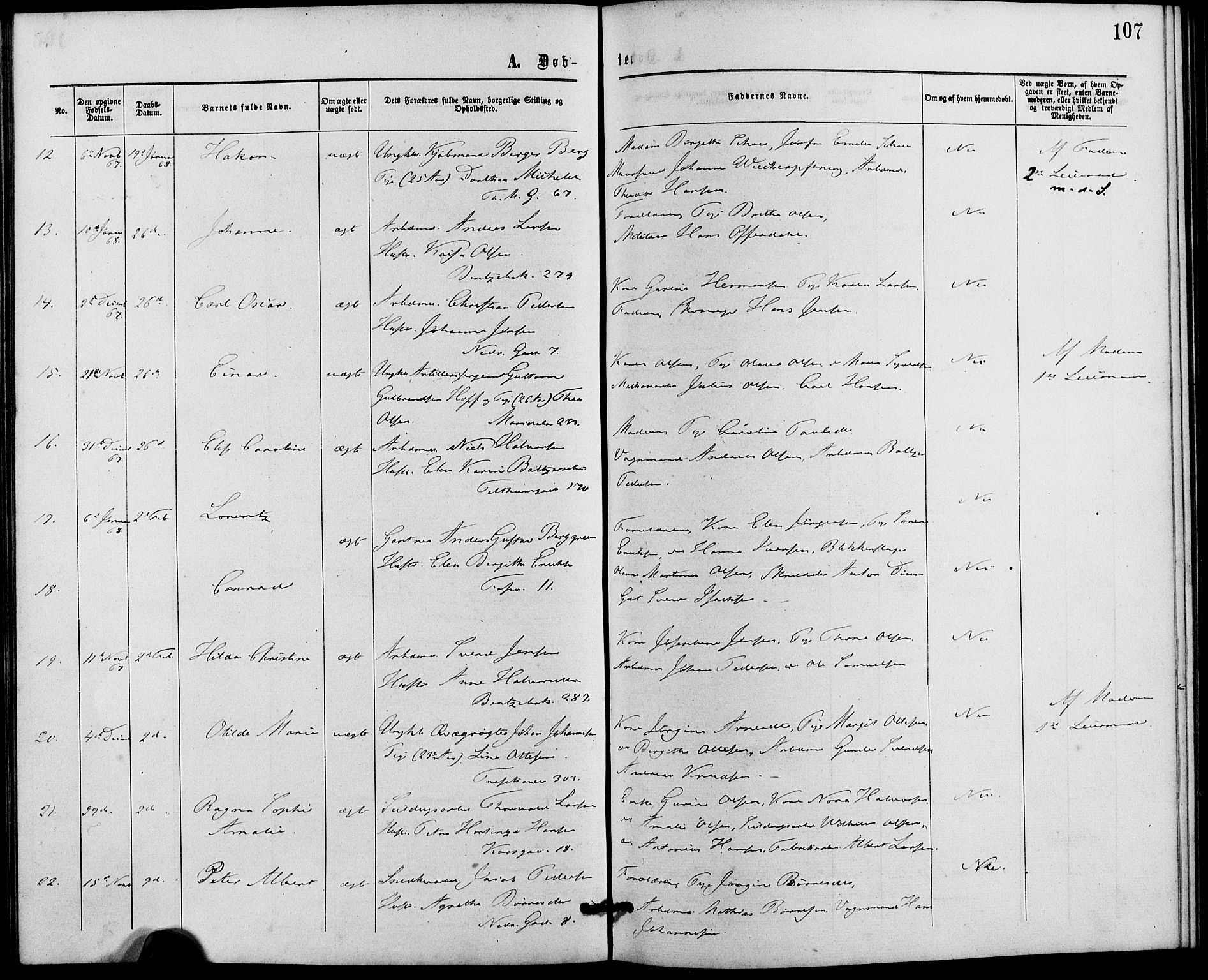 Gamle Aker prestekontor Kirkebøker, SAO/A-10617a/G/L0002: Parish register (copy) no. 2, 1864-1869, p. 107