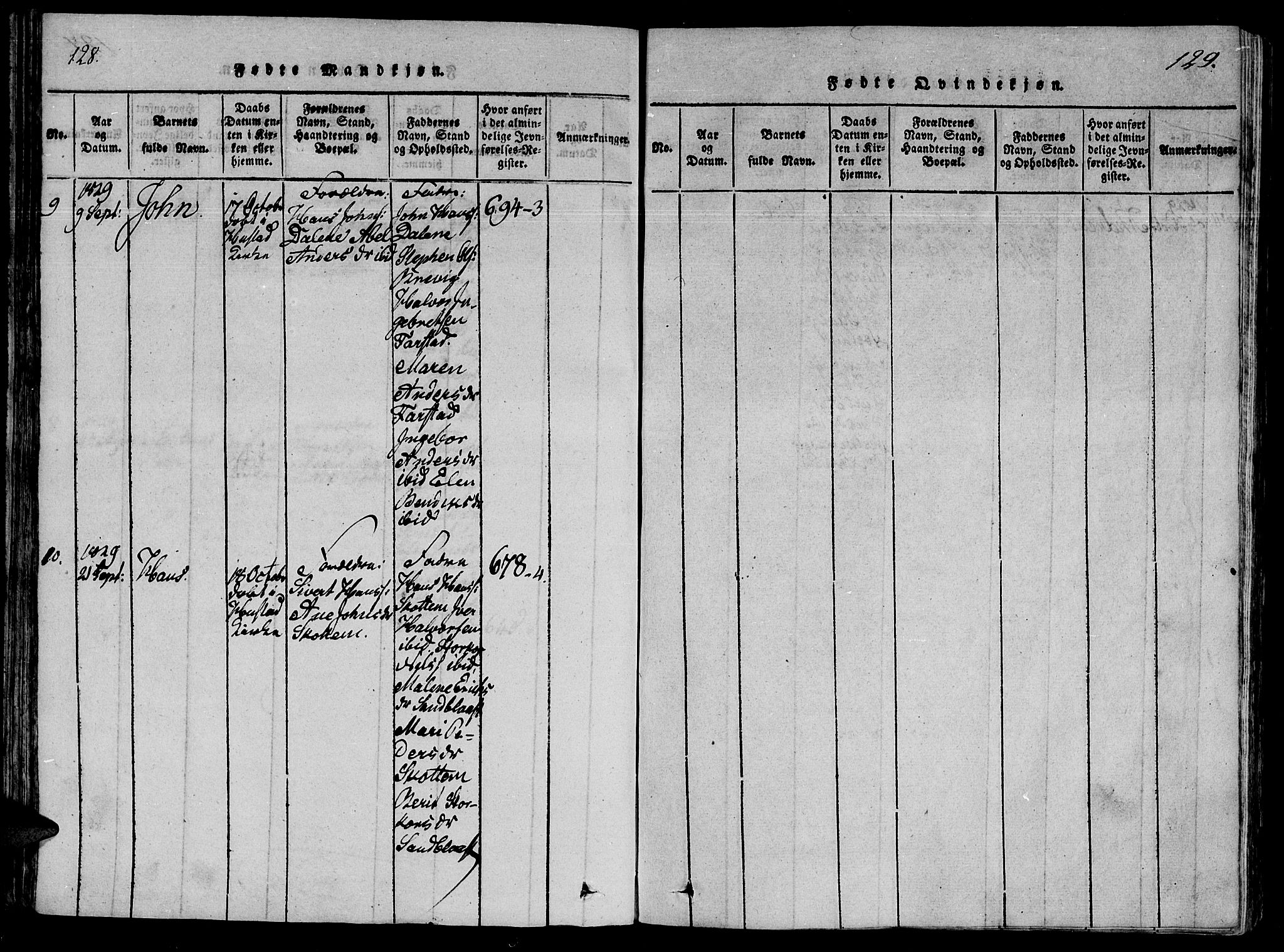 Ministerialprotokoller, klokkerbøker og fødselsregistre - Møre og Romsdal, AV/SAT-A-1454/566/L0764: Parish register (official) no. 566A03 /2, 1817-1829, p. 128-129