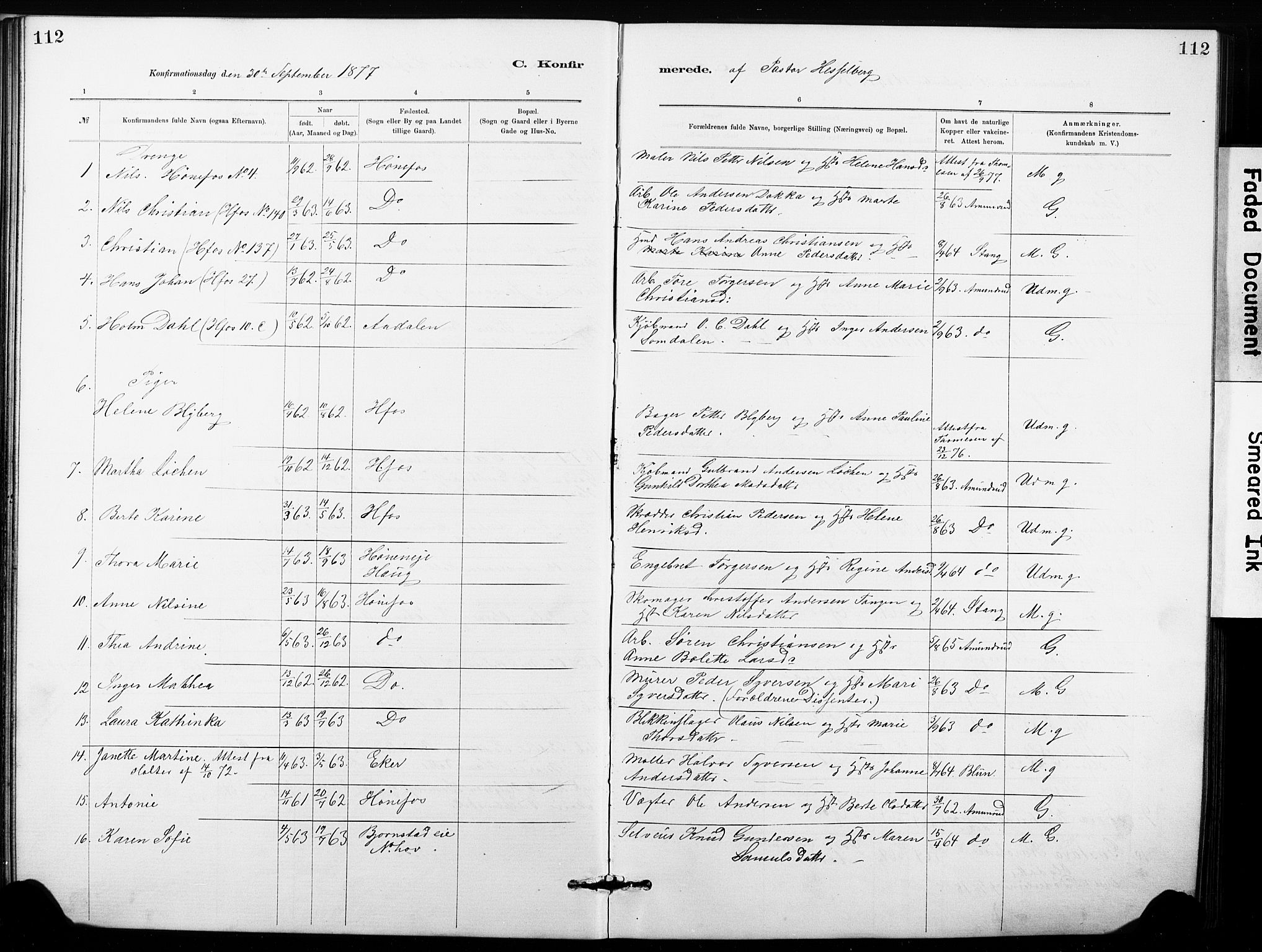 Hønefoss kirkebøker, SAKO/A-609/G/Ga/L0001: Parish register (copy) no. 1, 1870-1887, p. 112