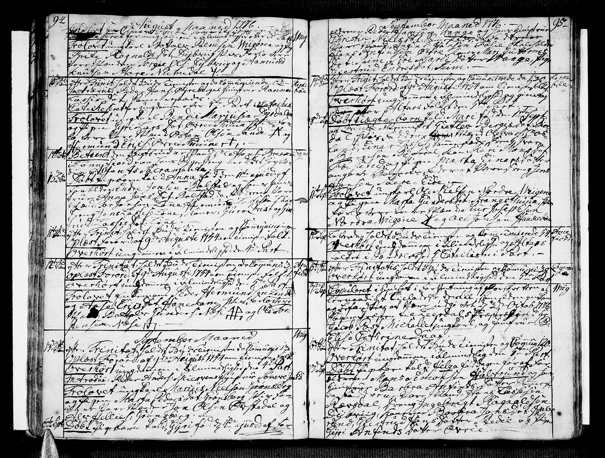 Vik sokneprestembete, AV/SAB-A-81501/H/Haa/Haaa/L0004: Parish register (official) no. A 4, 1772-1783, p. 94-95